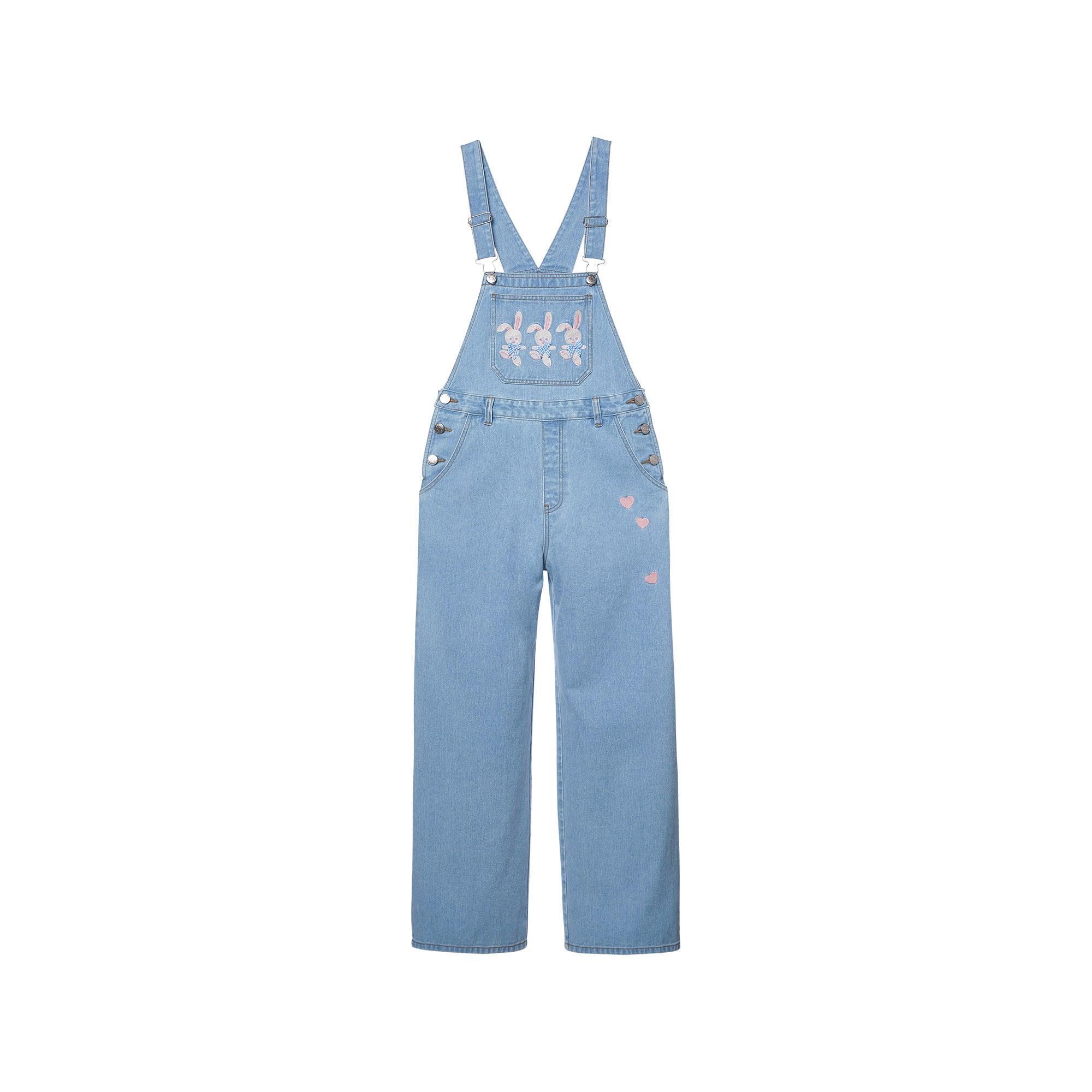 Washed Denim Bunnies Overalls Blue - Jelly Bunny Thailand Official Online Store