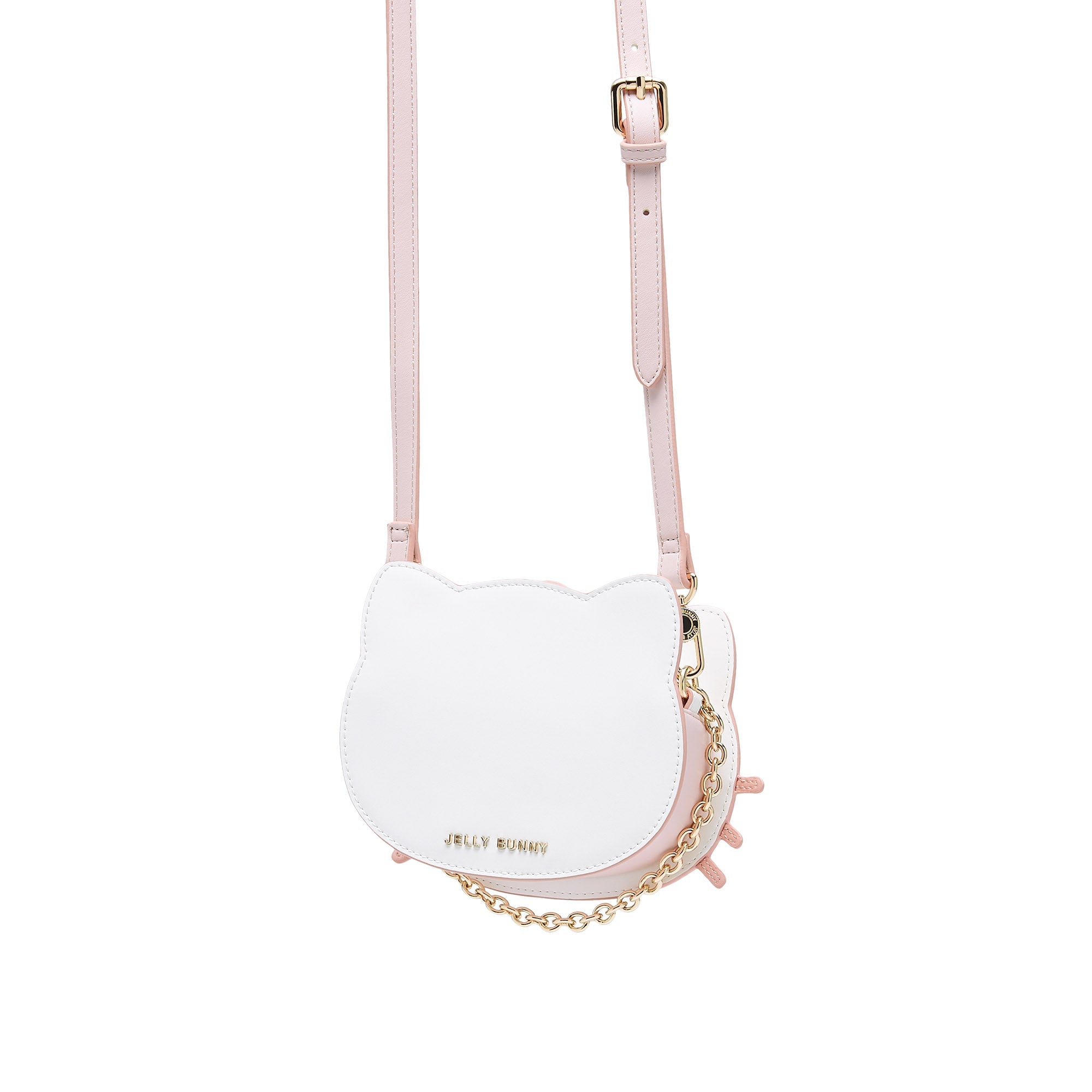 Cutie Face Kitty Crossbody Bag White