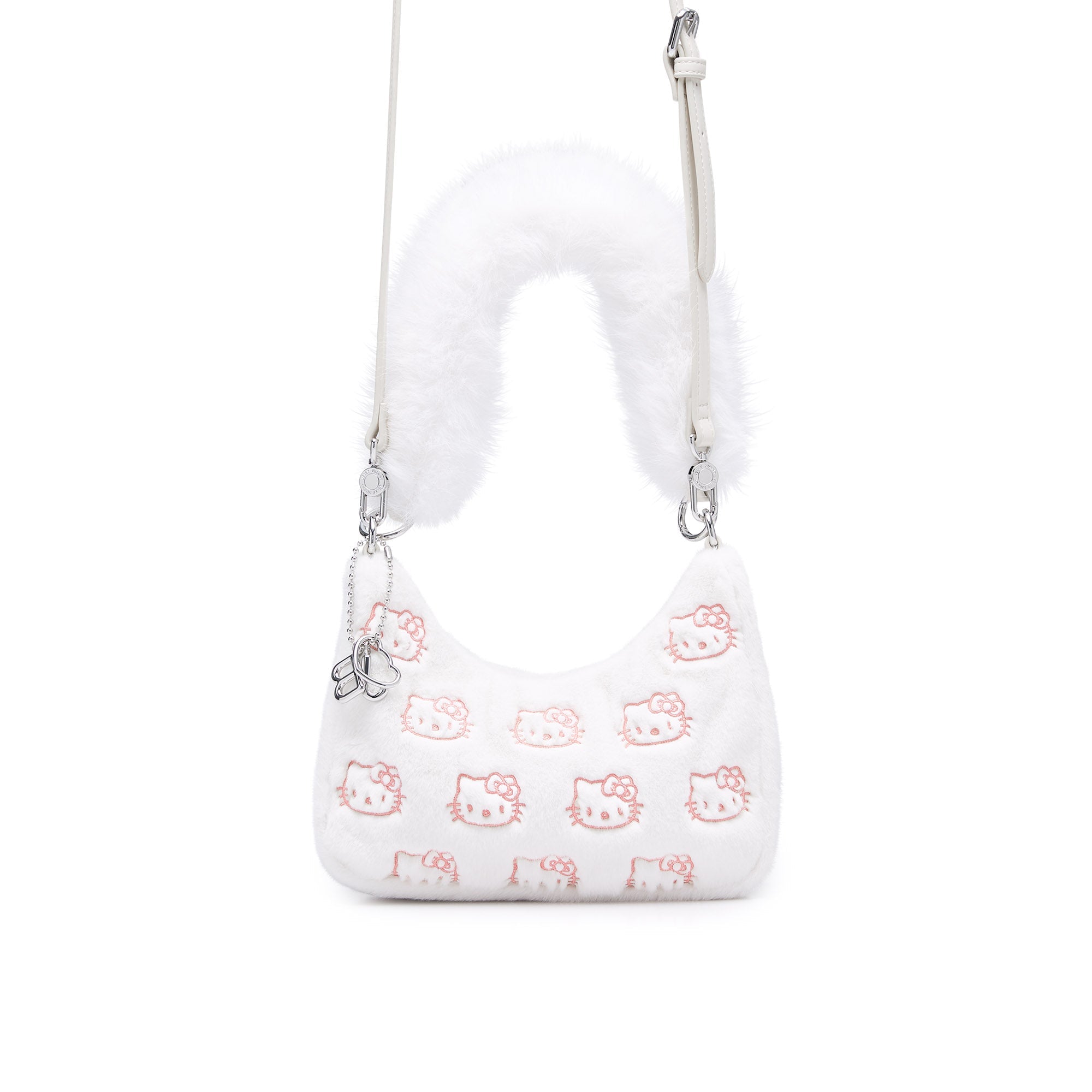 Fluffy Kitty Shoulder Bag White