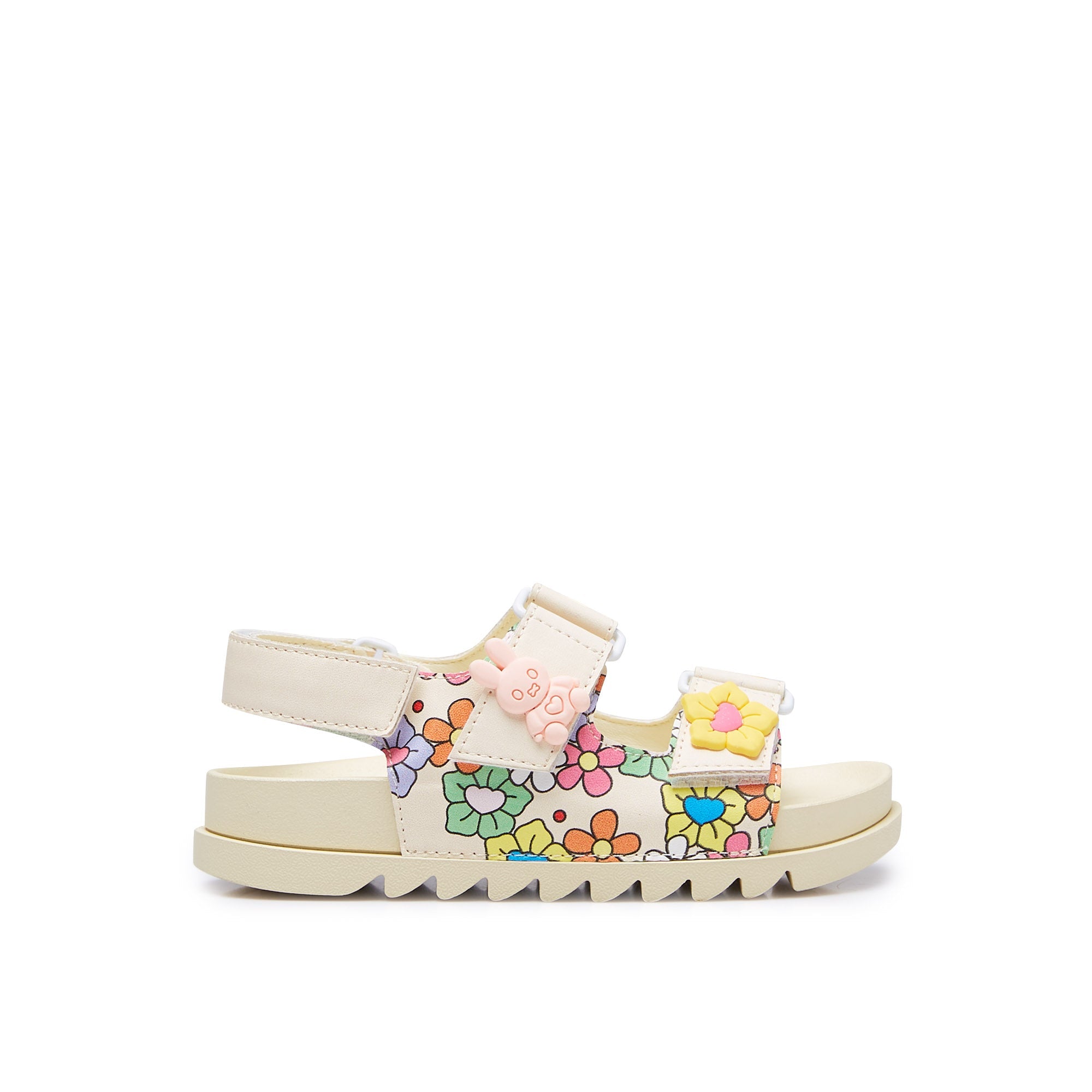 Mini Sporty Flower Pow Flat Sandals Yellow