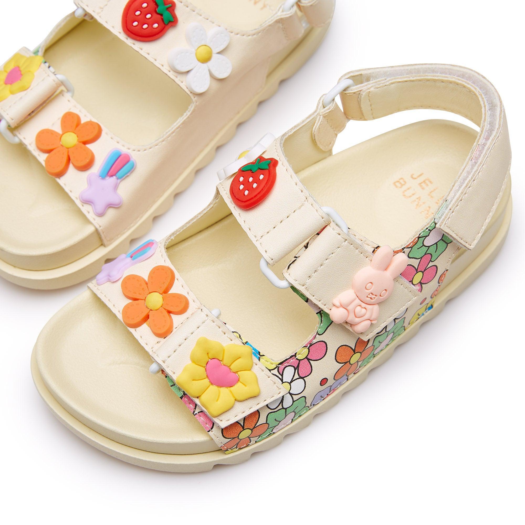 Mini Sporty Flower Pow Flat Sandals Yellow - Jelly Bunny Thailand Official Online Store