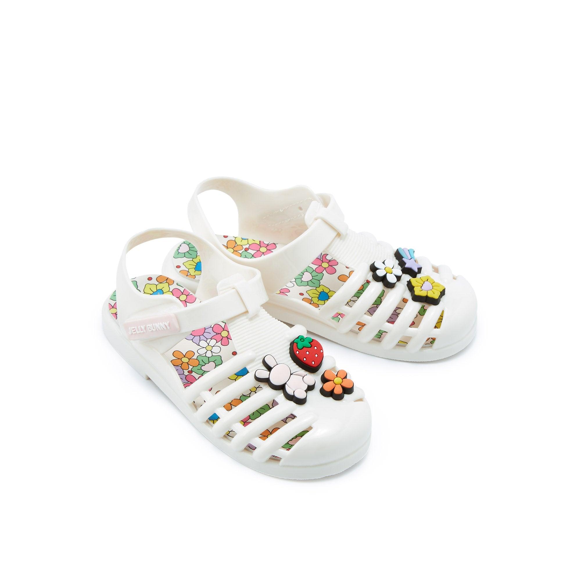 Jb Unicorn Flower Powe Flat Sandals White - Jelly Bunny Thailand Official Online Store