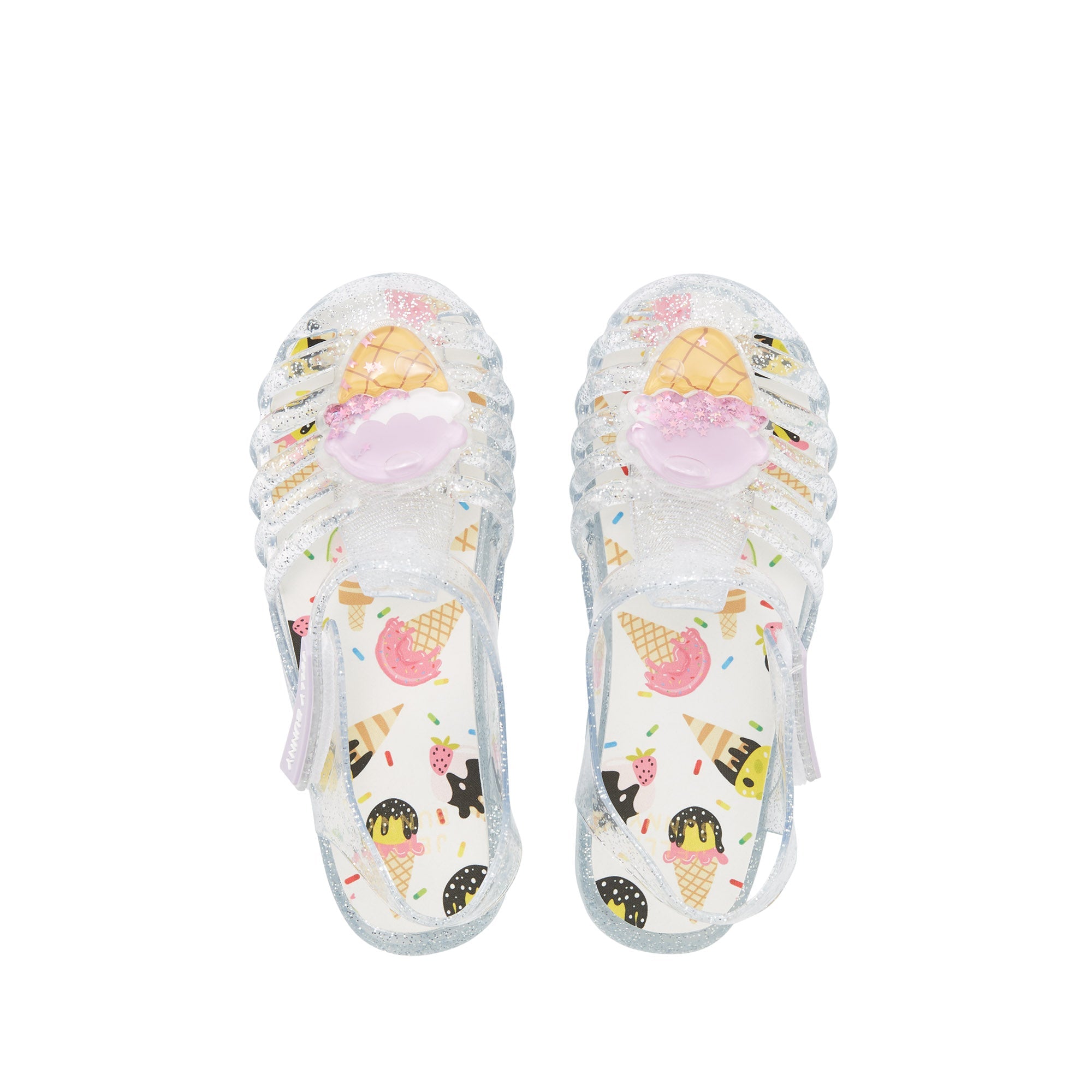 Jb Unicorn Ice Cream Flat Slingbacks For Girls Silver - Jelly Bunny Thailand Official Online Store