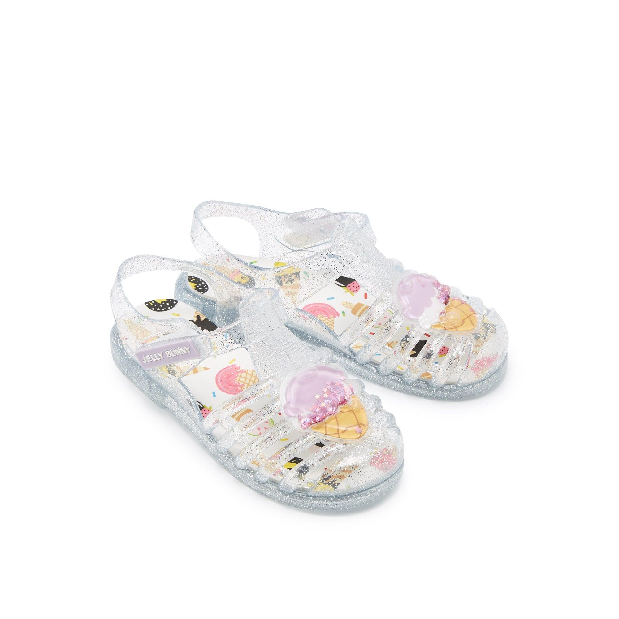 Jb Unicorn Ice Cream Flat Slingbacks For Girls Silver - Jelly Bunny Thailand Official Online Store