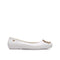 Violet Flat Ballerinas Ivory