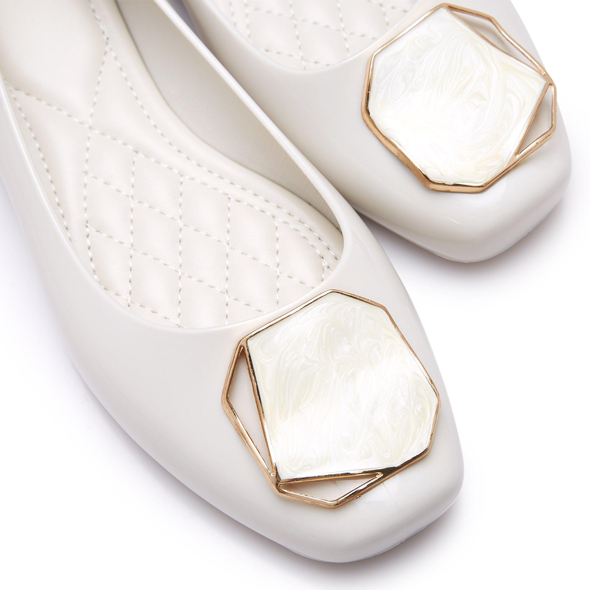 Violet Flat Ballerinas Ivory - Jelly Bunny Thailand Official Online Store