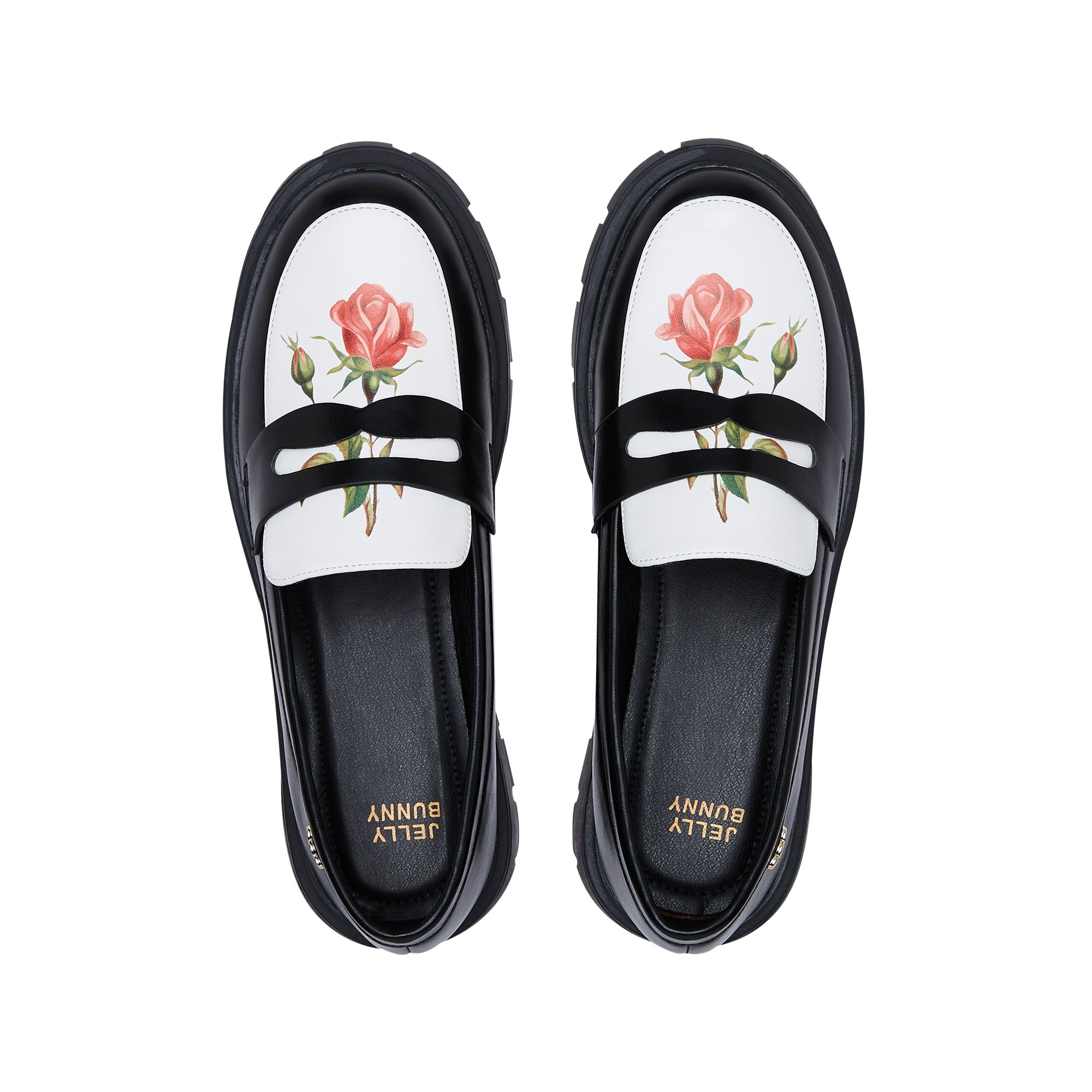 Caden Rose Platform Loafers Black