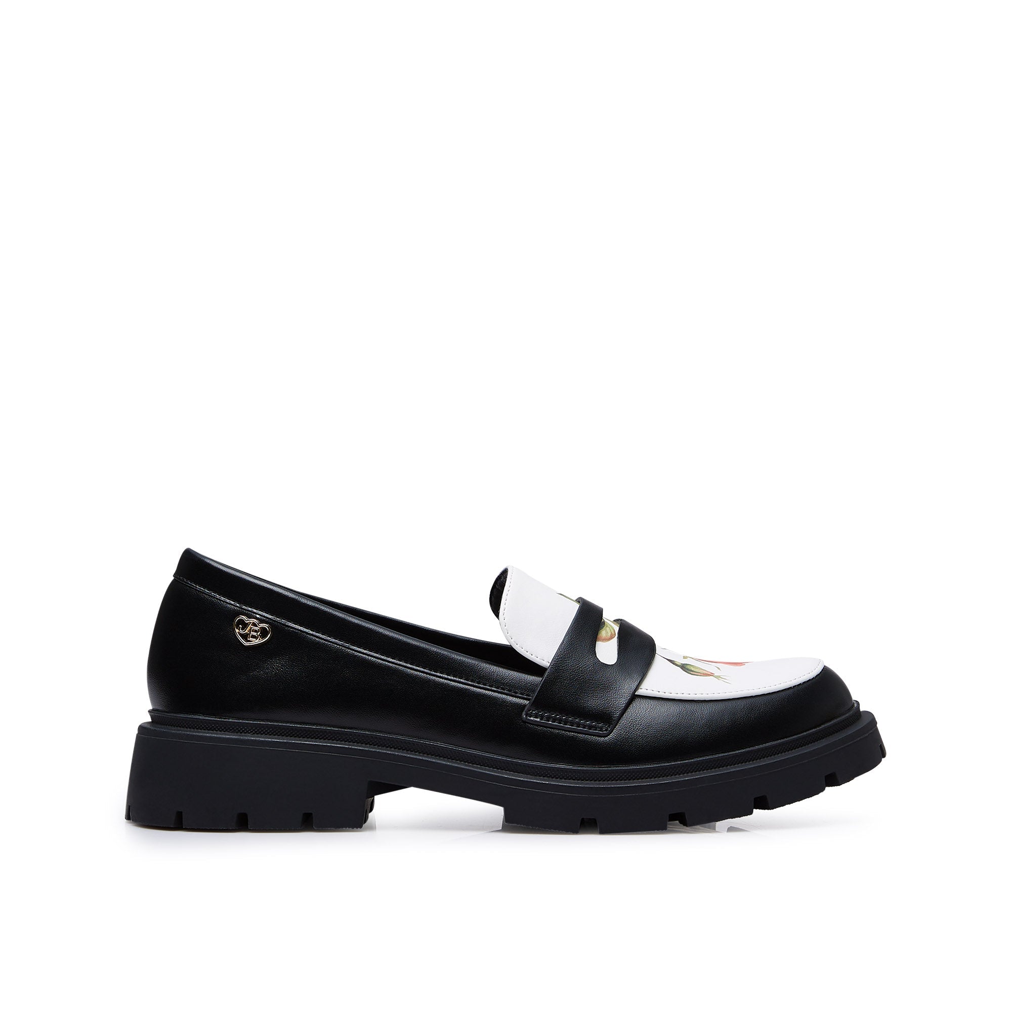 Caden Rose Platform Loafers Black