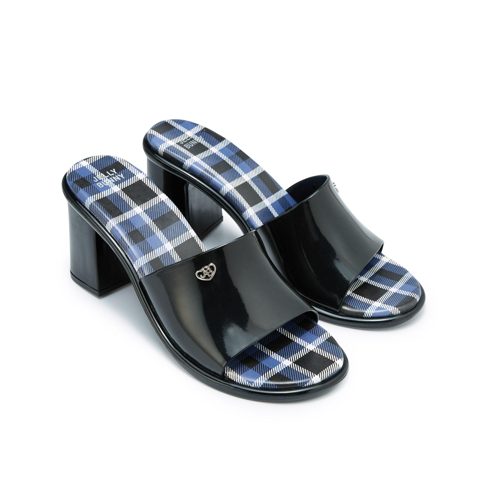 Sandra Plaid Heels Black - Jelly Bunny Thailand Official Online Store