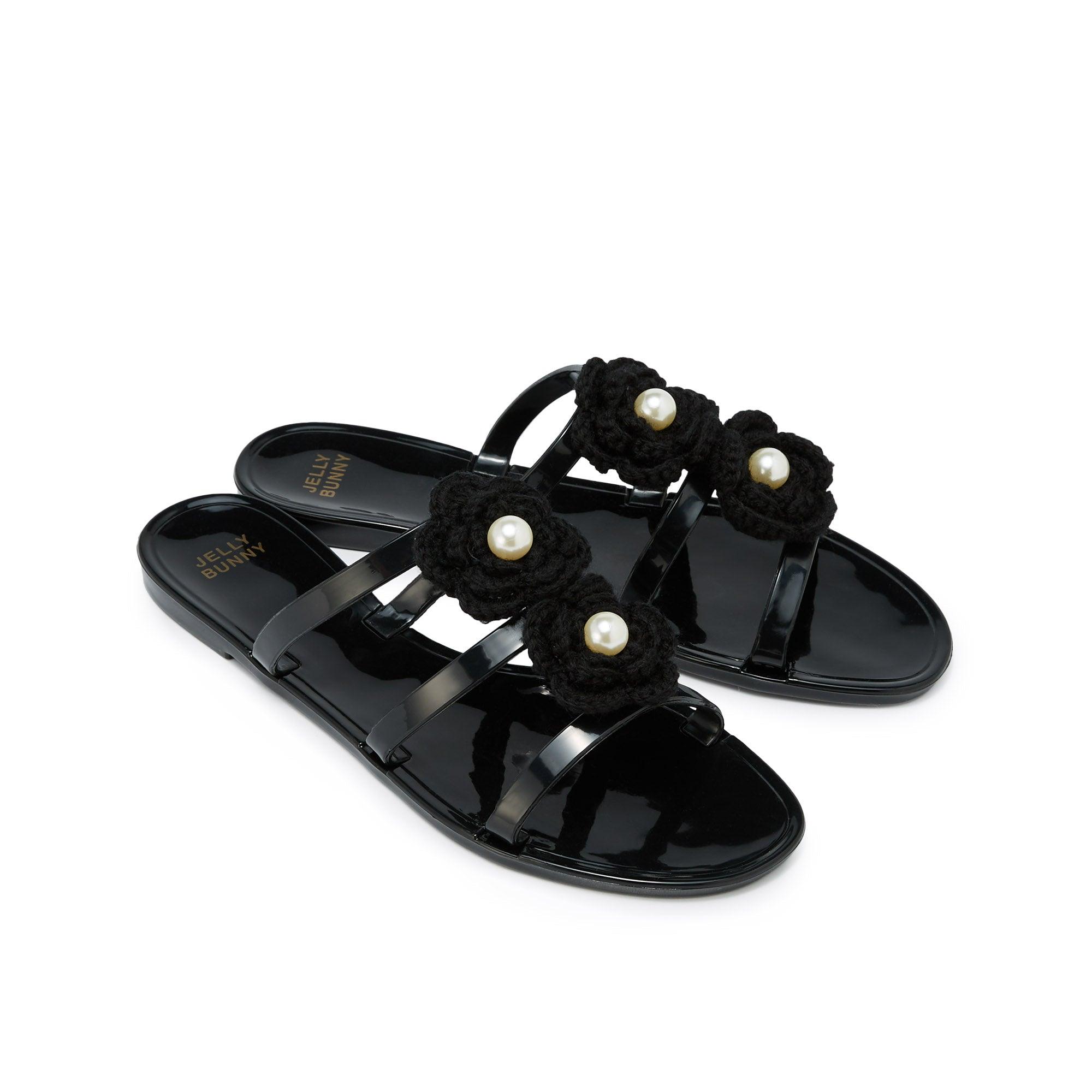 Alice Shisha Flat Sandals Black - Jelly Bunny Thailand Official Online Store