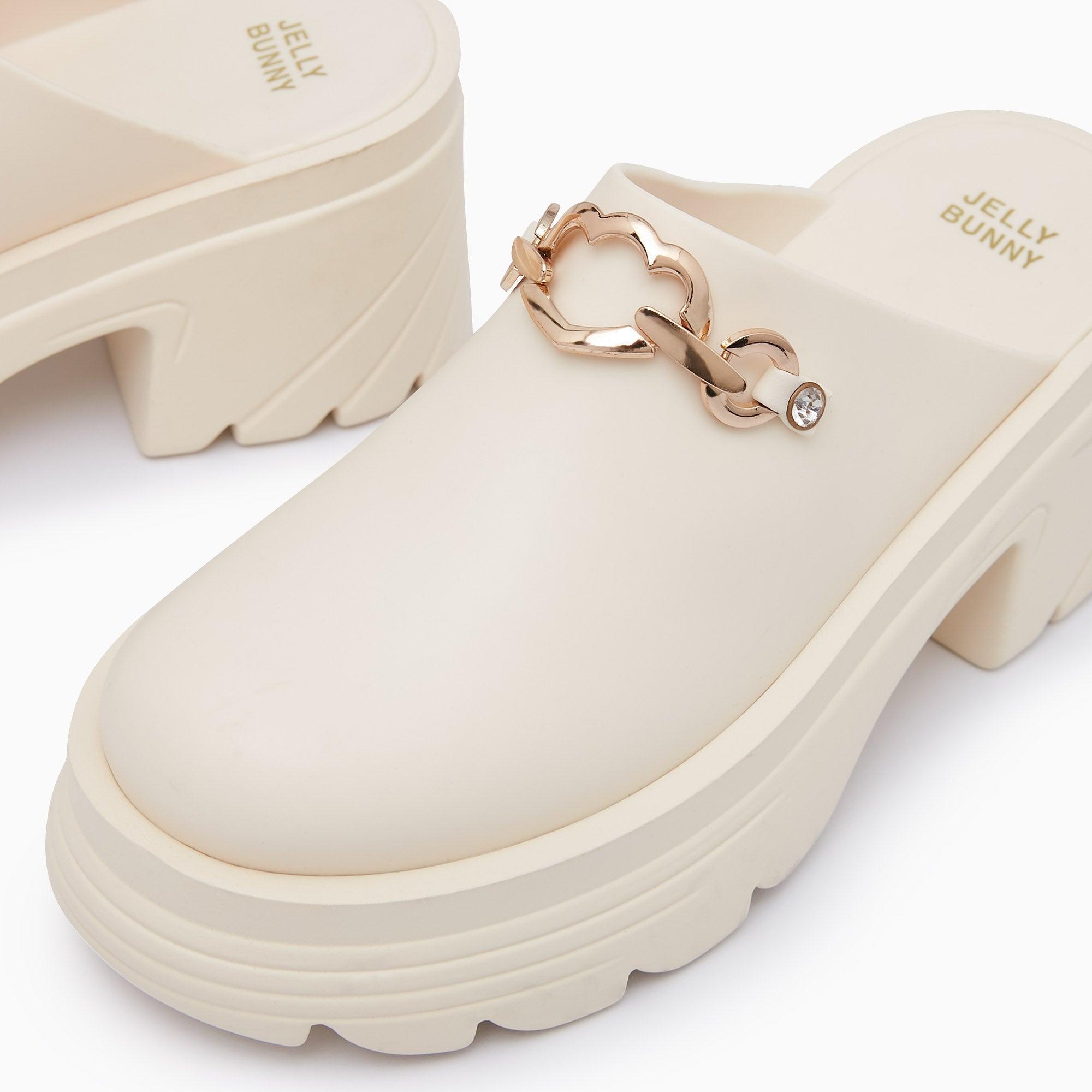 Tete Heart Chian Heels Off-White - Jelly Bunny Thailand Official Online Store