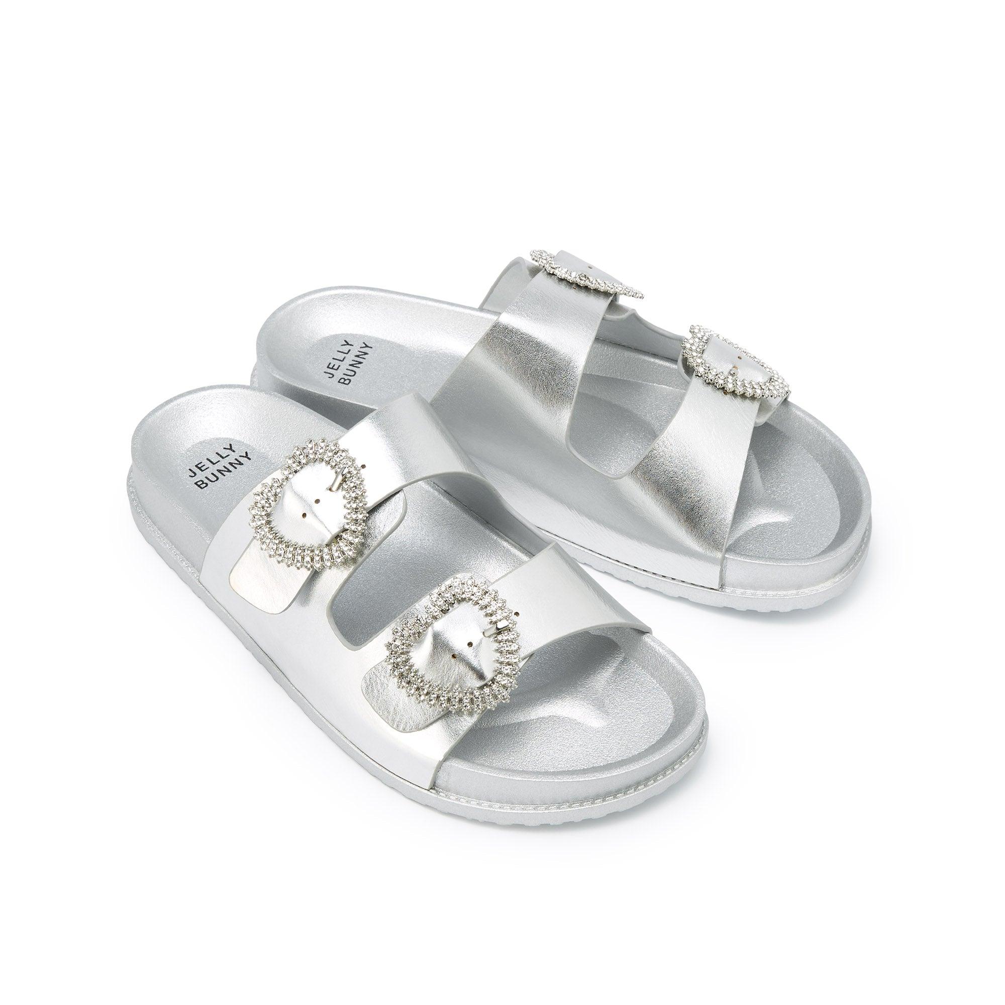 Poppy Flat Sandals Silver - Jelly Bunny Thailand Official Online Store