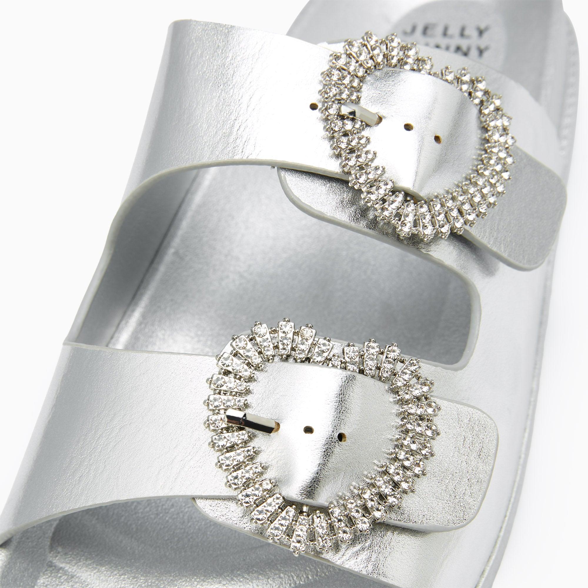 Poppy Flat Sandals Silver - Jelly Bunny Thailand Official Online Store