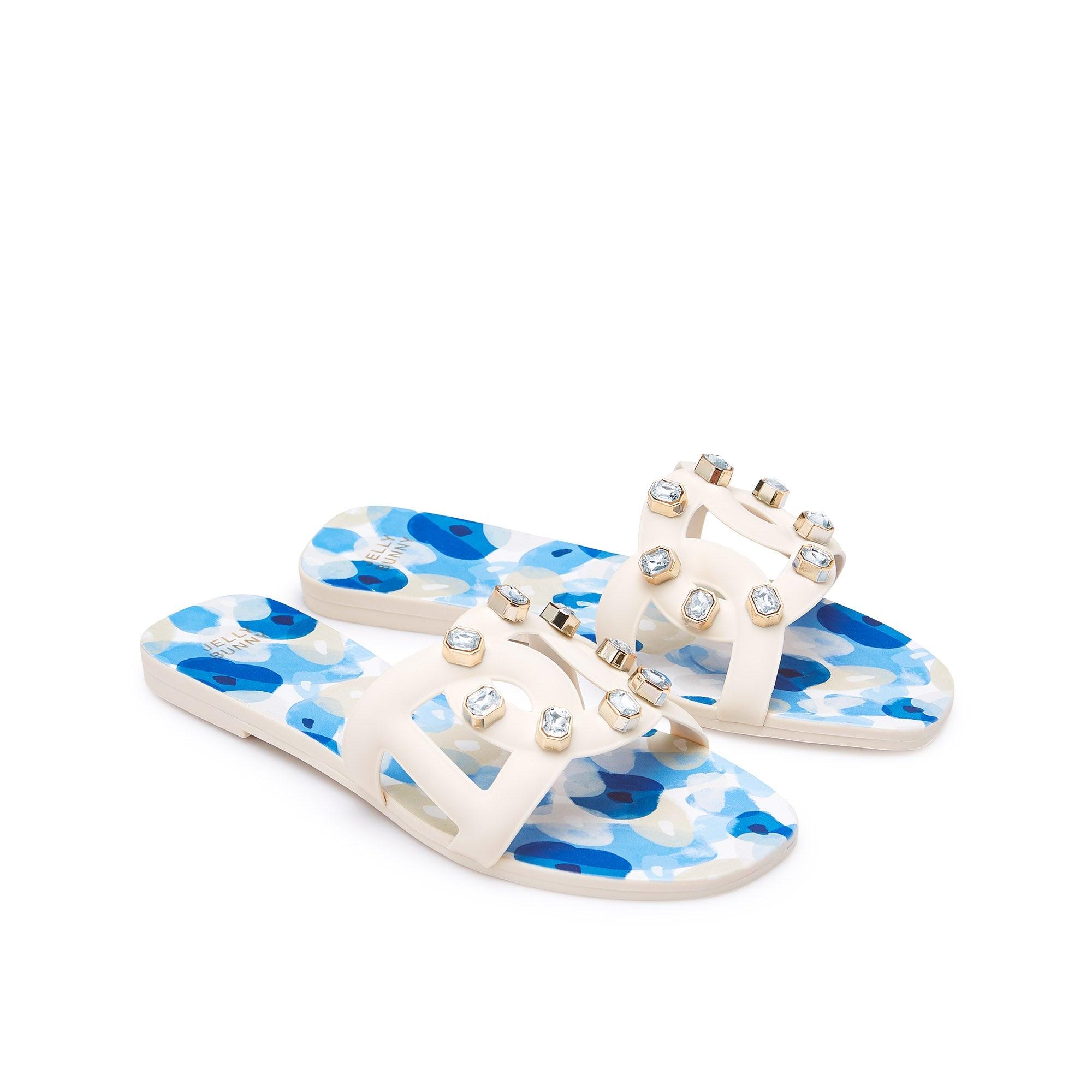 Grase Dasea Flat Sandals Blue - Jelly Bunny Thailand Official Online Store