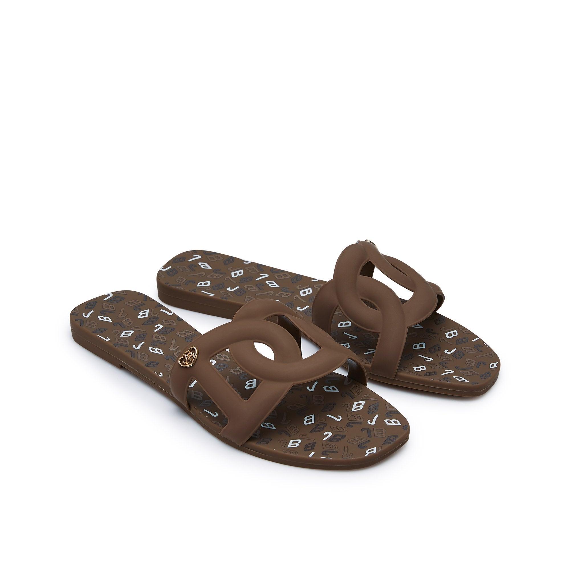 Grase Mono Alia Flat Sandals Dark Brown - Jelly Bunny Thailand Official Online Store