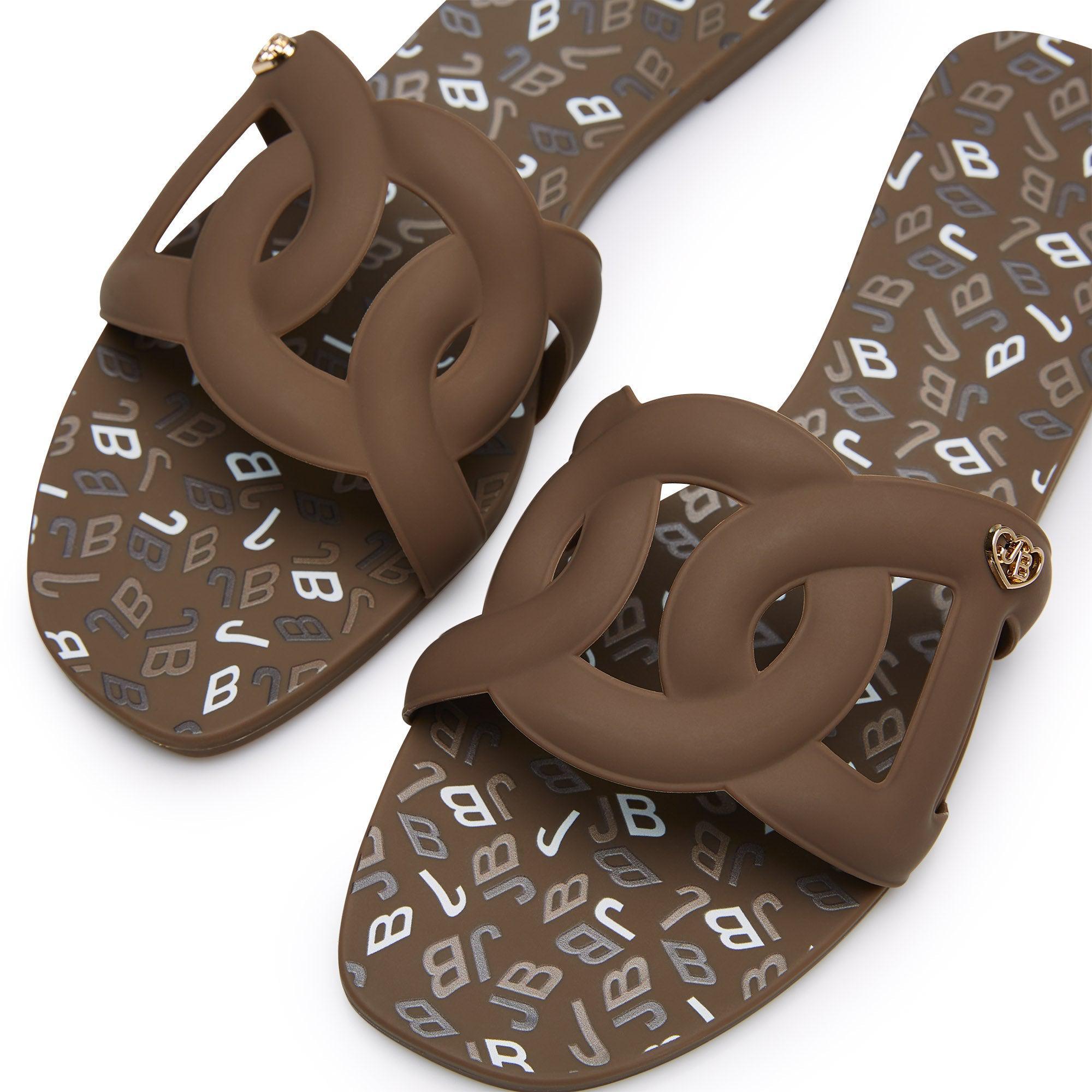 Grase Mono Alia Flat Sandals Dark Brown - Jelly Bunny Thailand Official Online Store