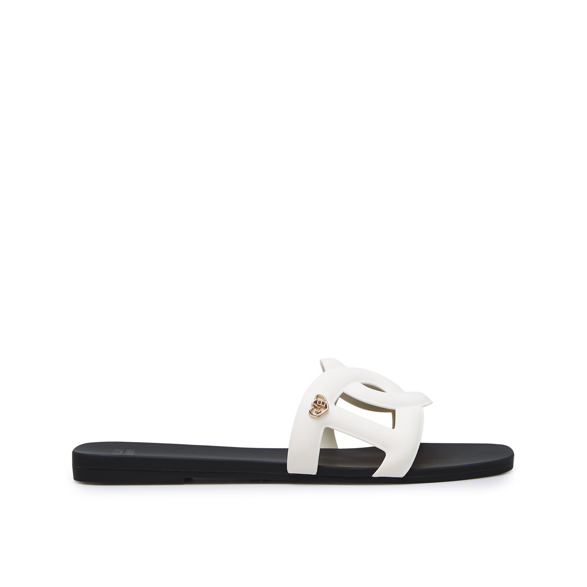 Grase Two Tone Flat Sandals Black