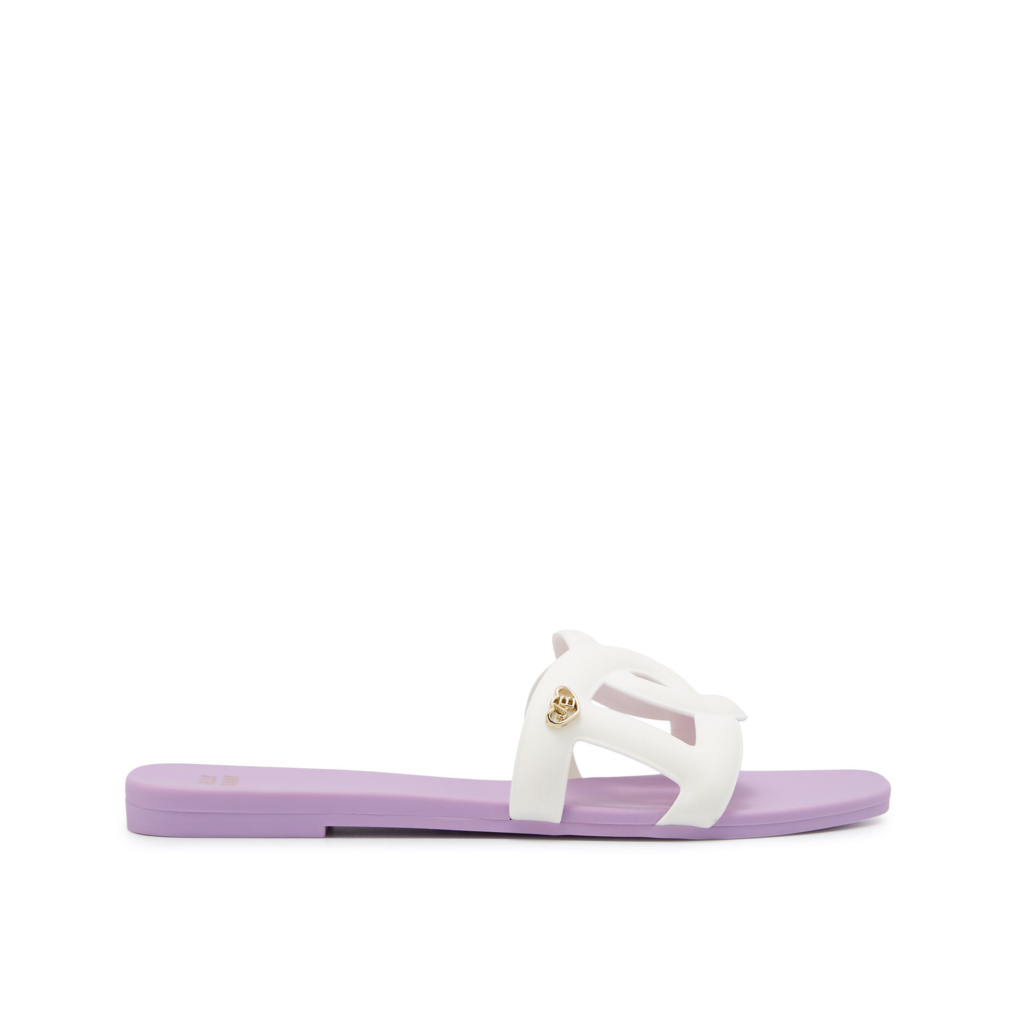 Grase Two Tone Flat Sandals Purple