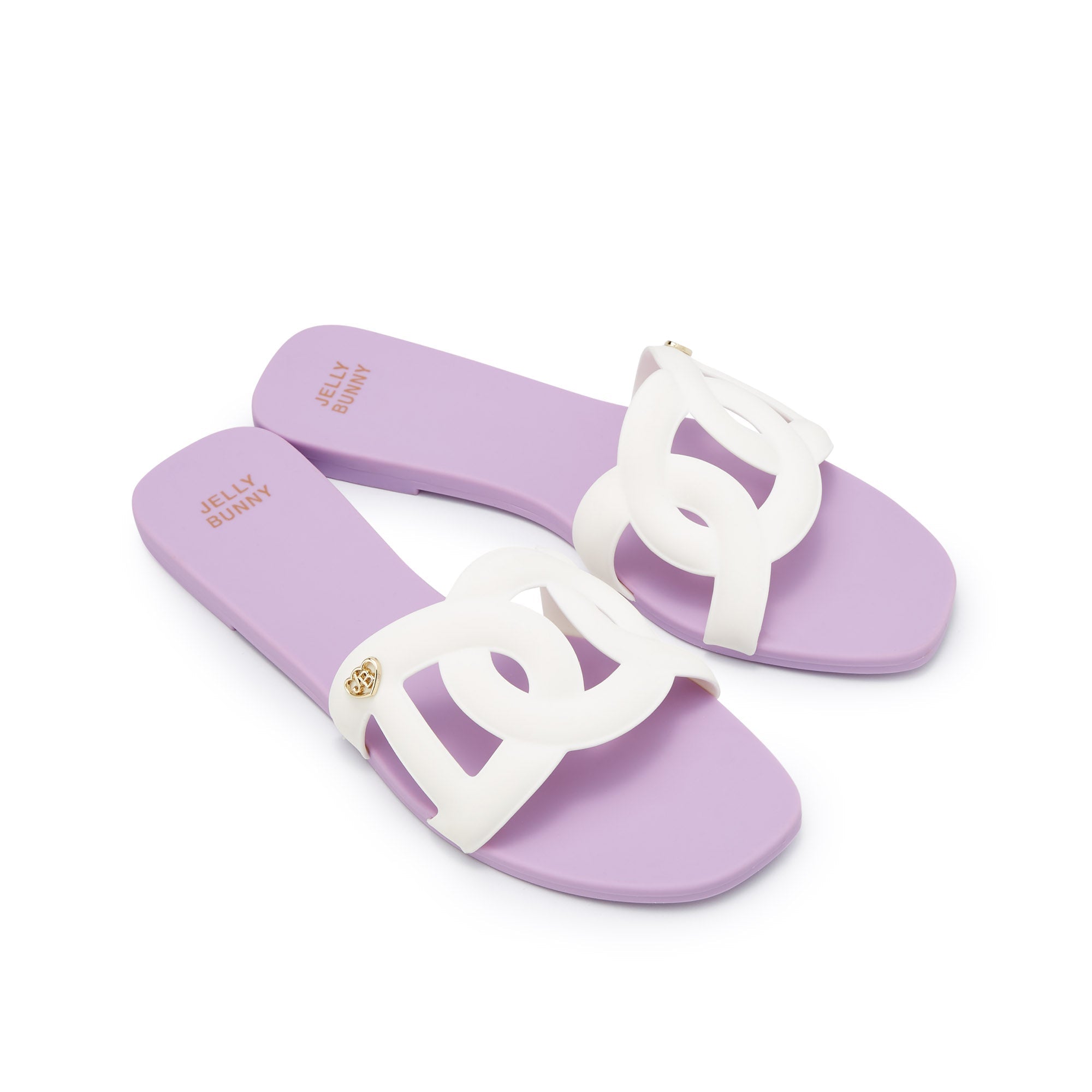 Grase Two Tone Flat Sandals Purple