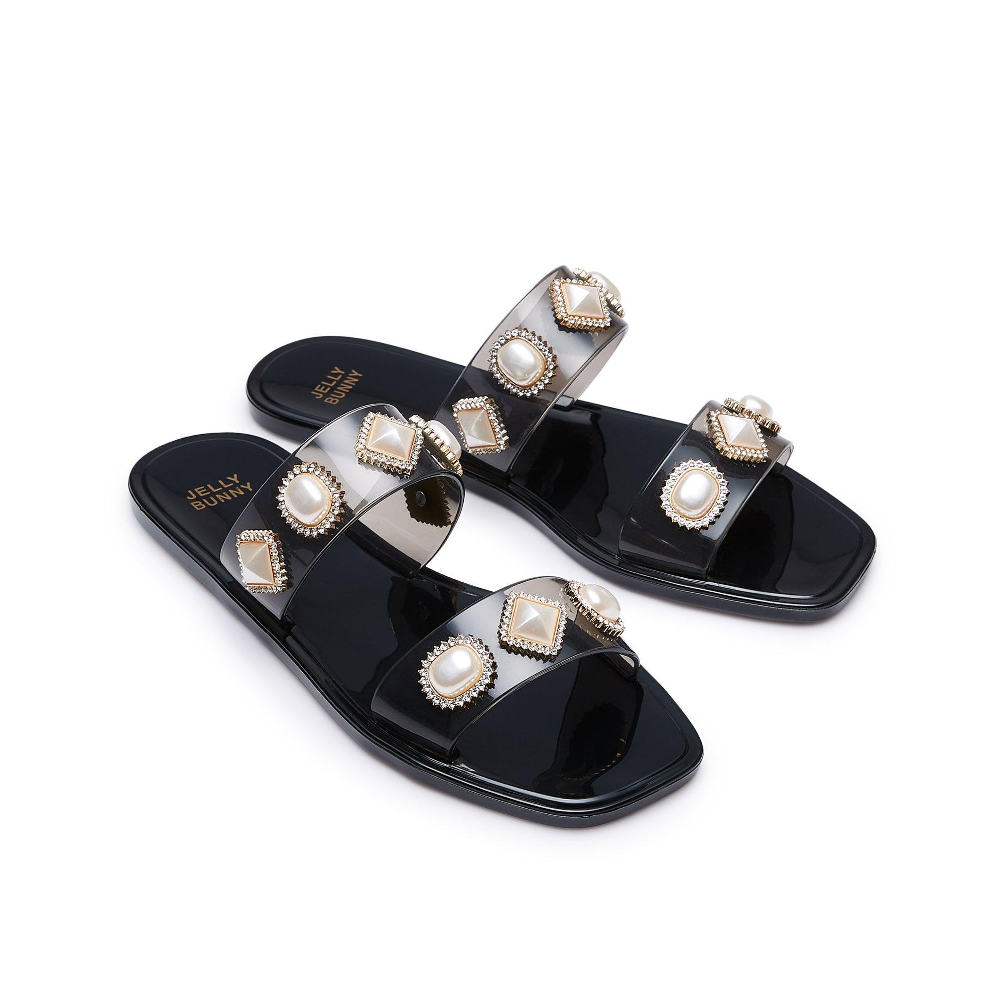 Helen Flat Sandals Black - Jelly Bunny Thailand Official Online Store