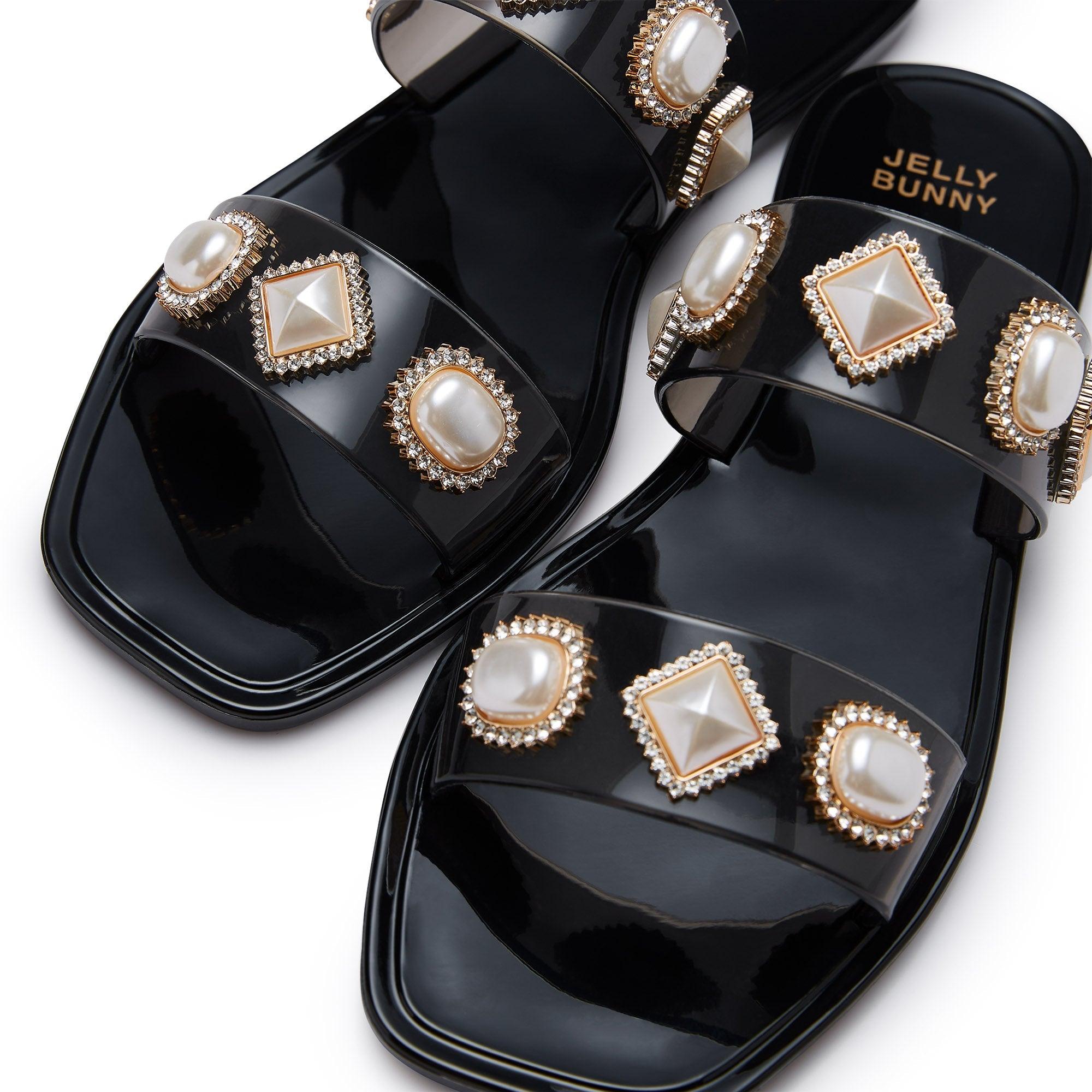 Helen Flat Sandals Black - Jelly Bunny Thailand Official Online Store