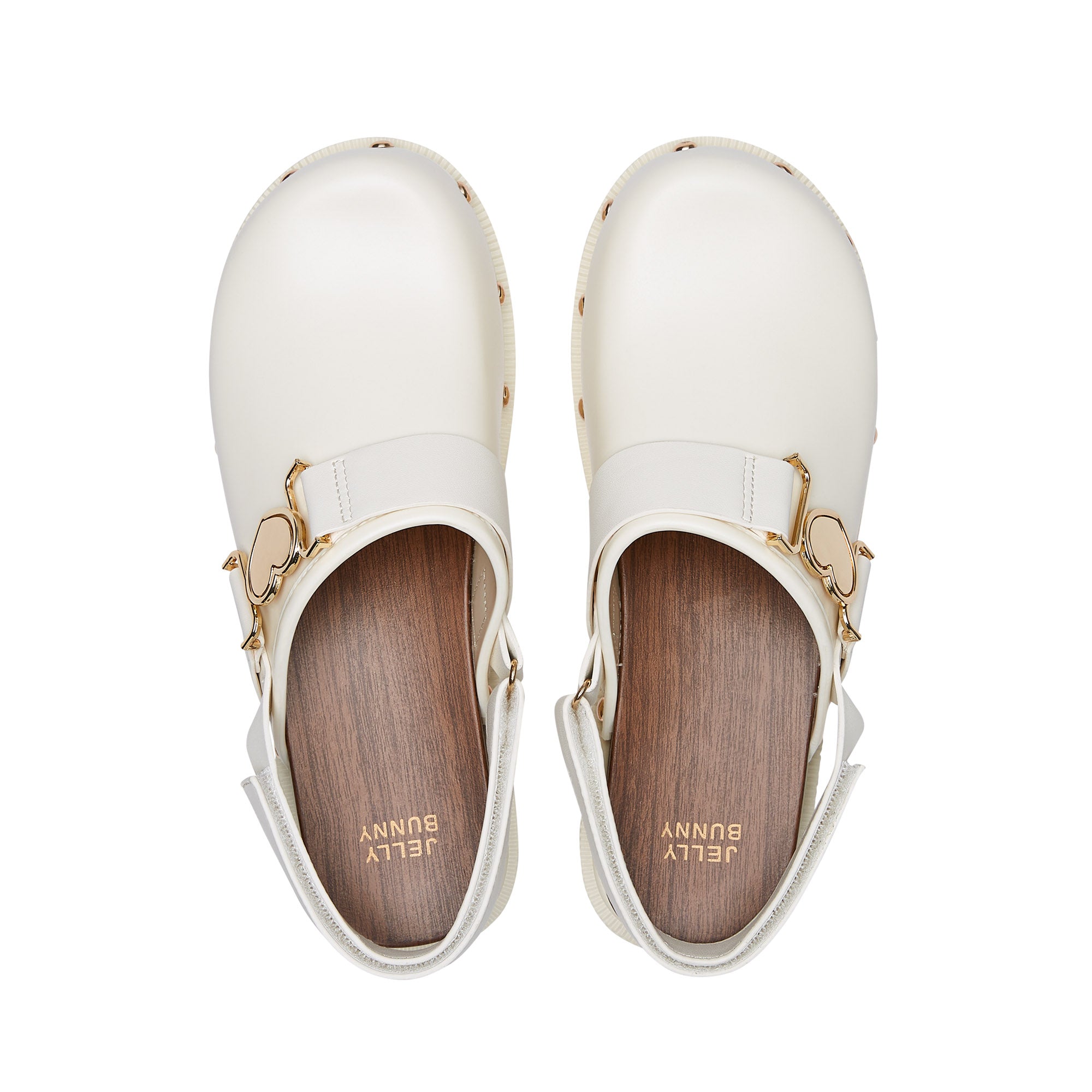 Benedetto Heart Diagra Clogs Ivory