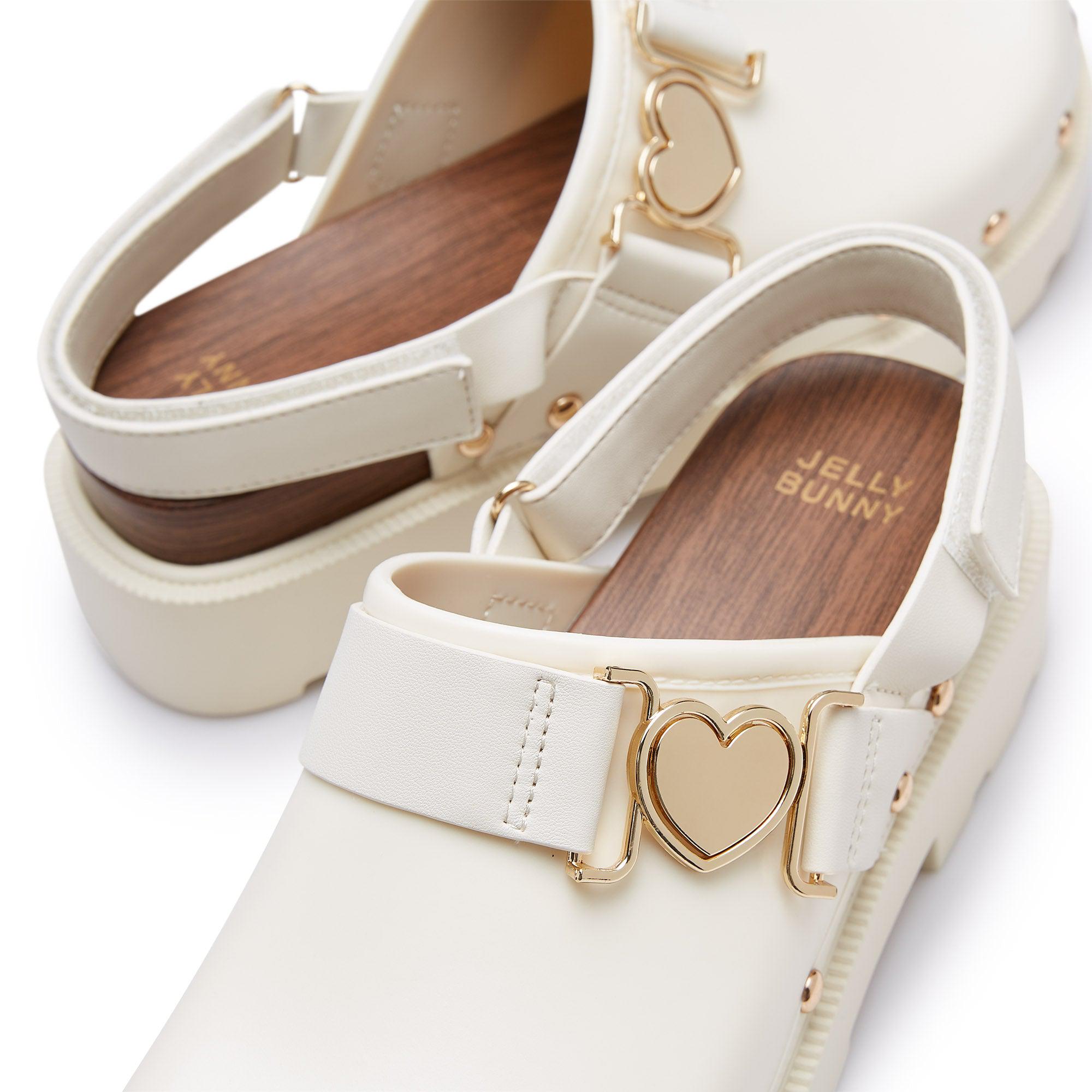 Benedetto Heart Diagra Clogs Ivory