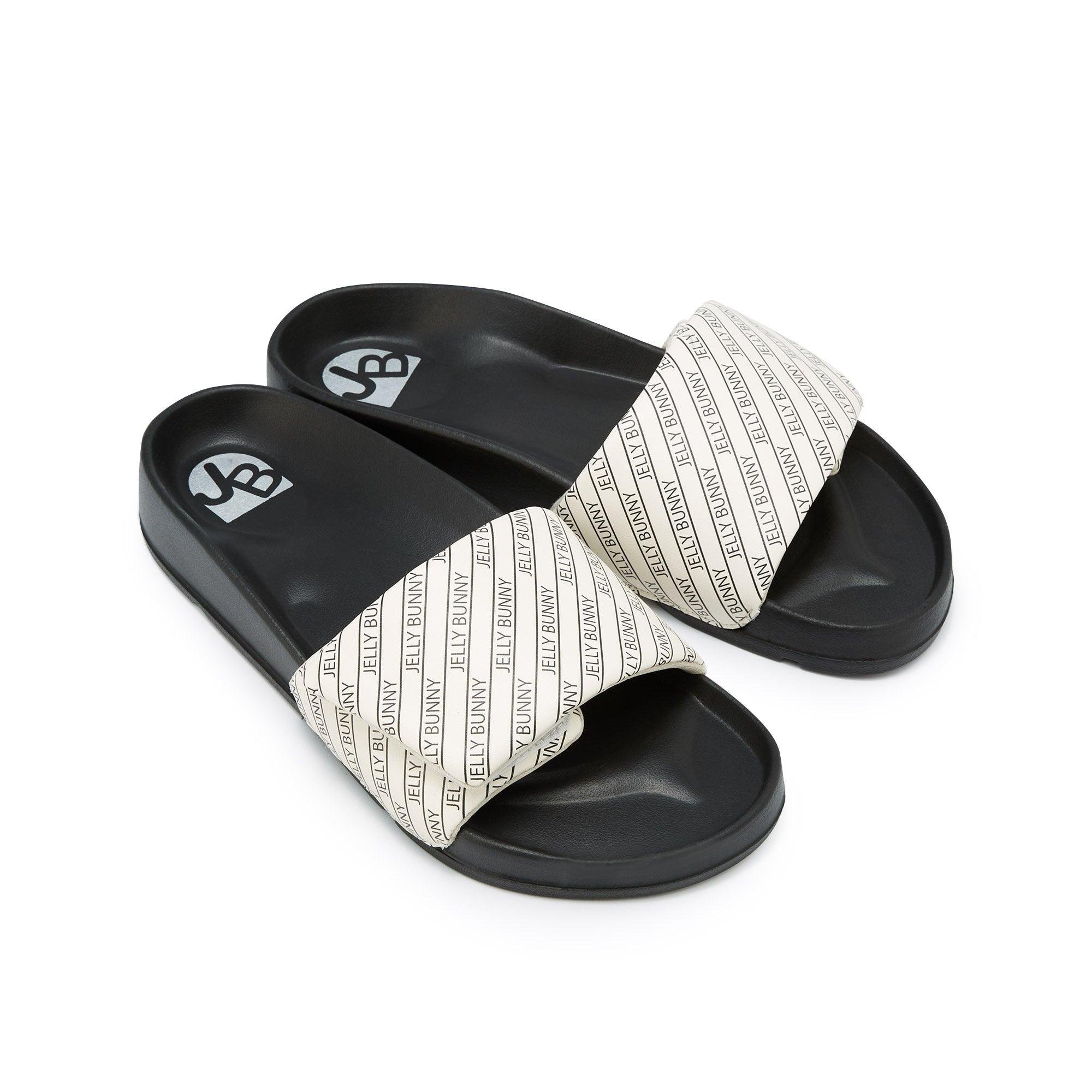 Slide Men Monogram Flat Slides Off-White - Jelly Bunny Thailand Official Online Store