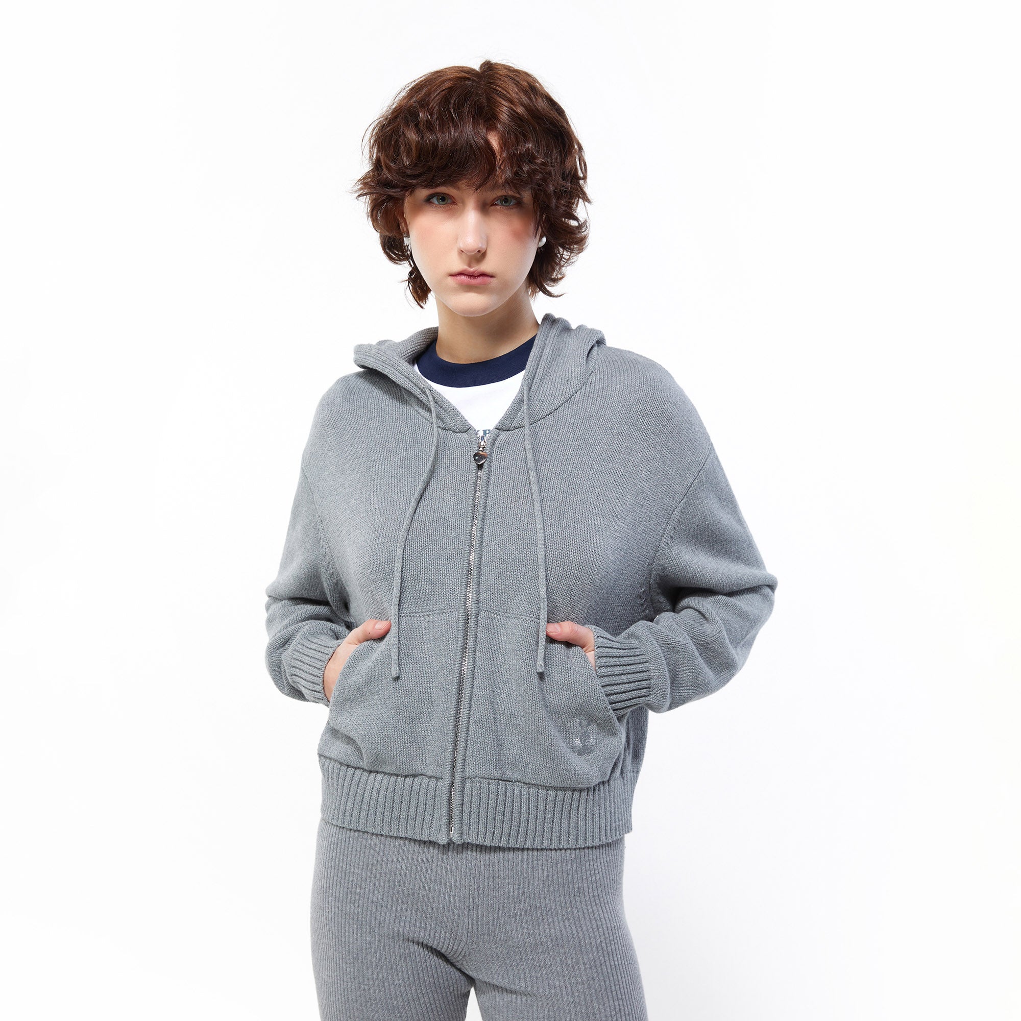 Cloud Comfort Knit Hoodie Grey