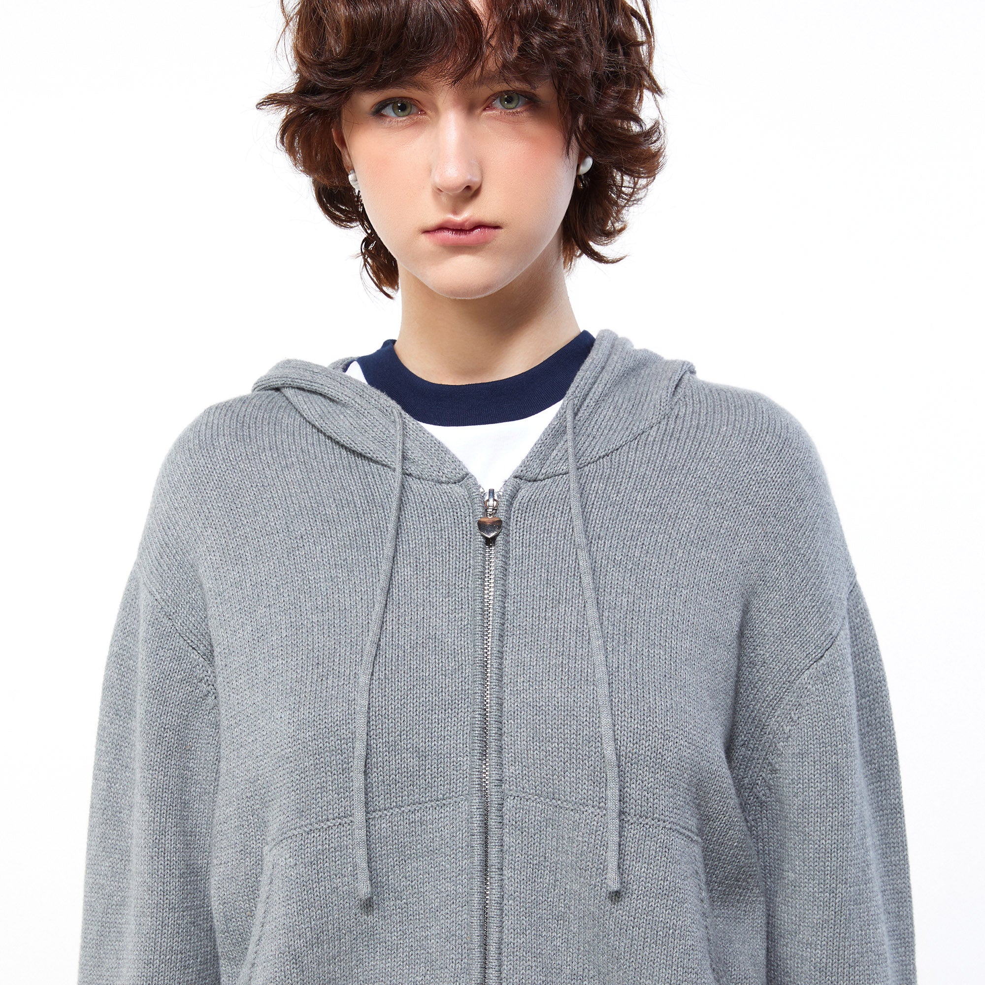 Cloud Comfort Knit Hoodie Grey