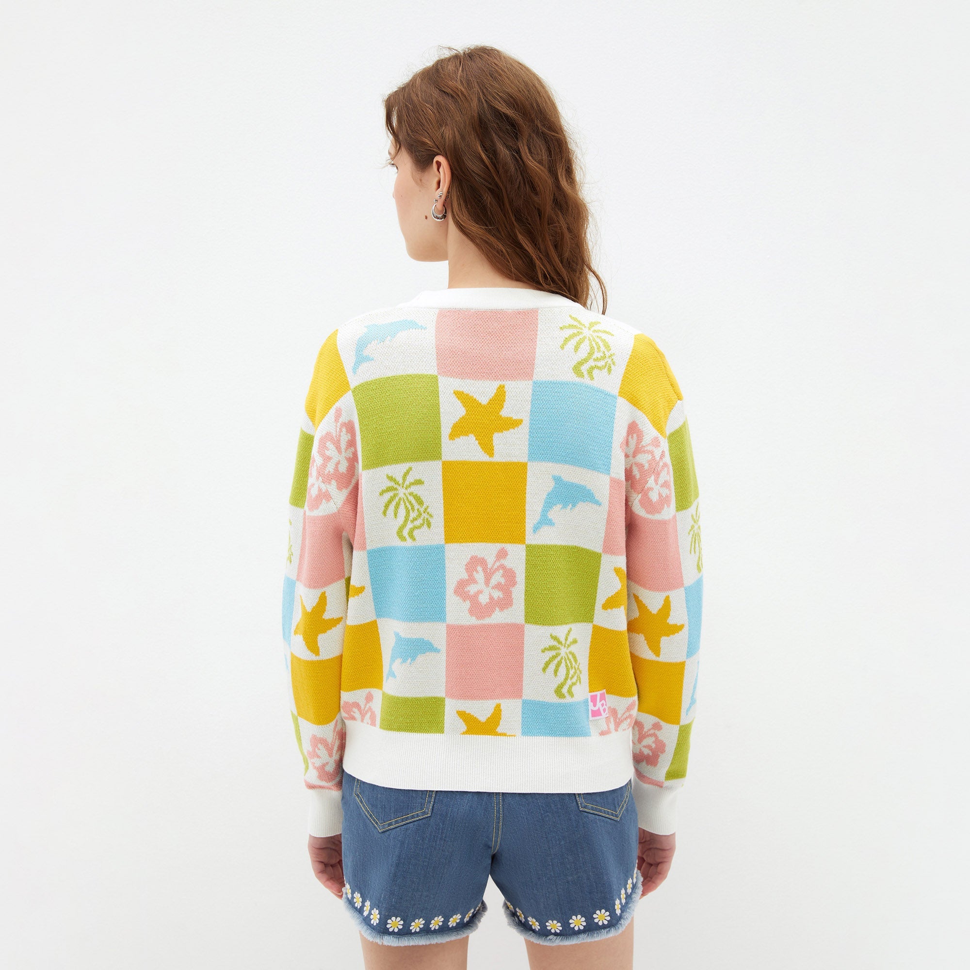 Summer Bliss Oversized Knit Cardigan Multi Color