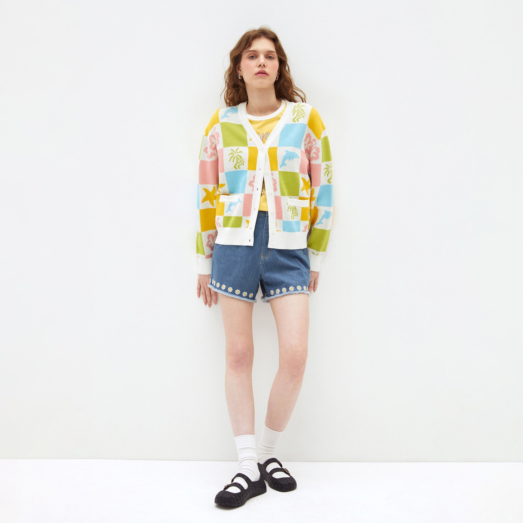 Summer Bliss Oversized Knit Cardigan Multi Color