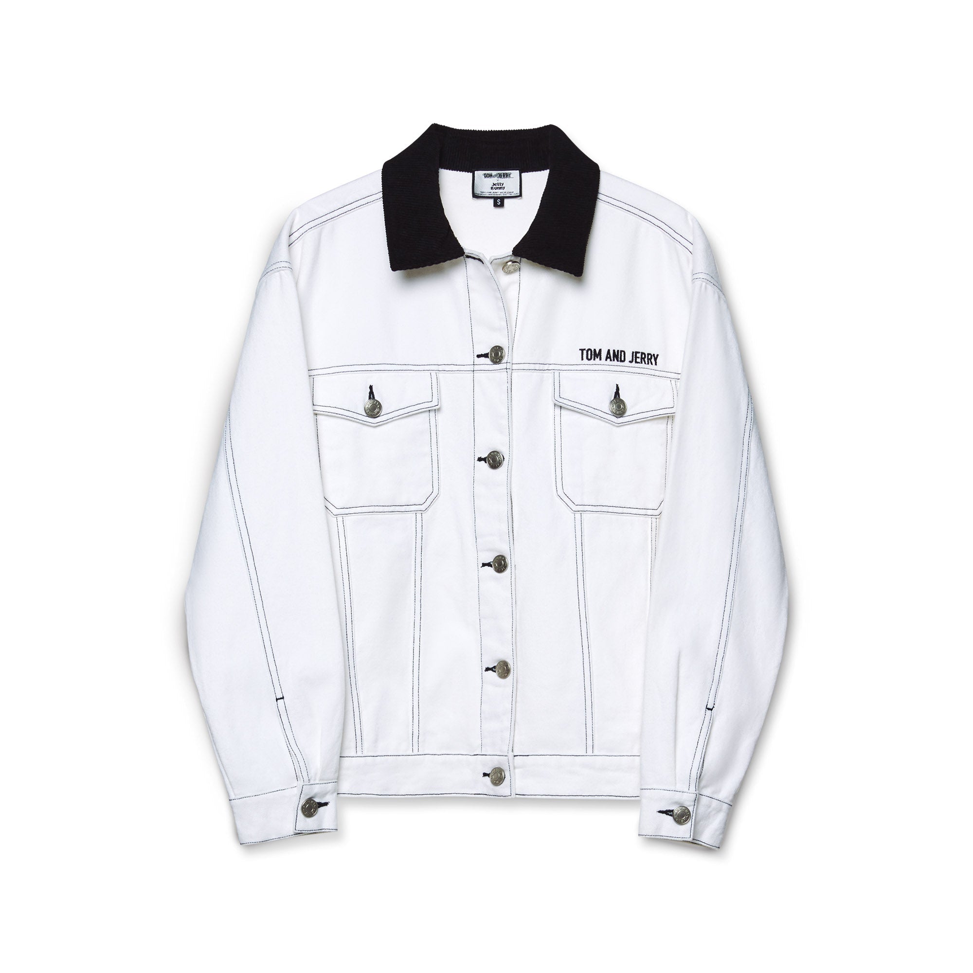 Tom, The Happy Cat Denim Jacket White