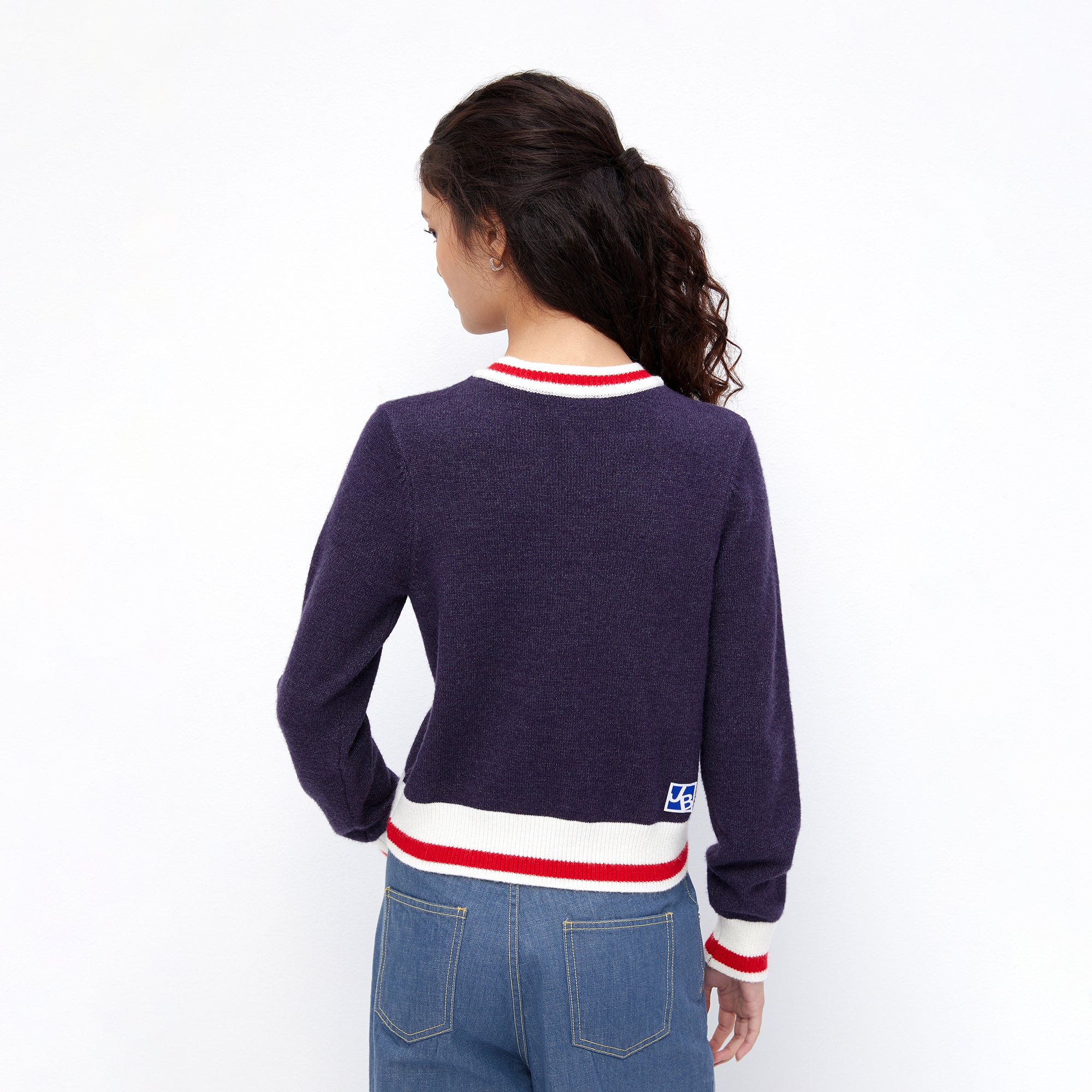 Varsity Patch Cardigan Navy