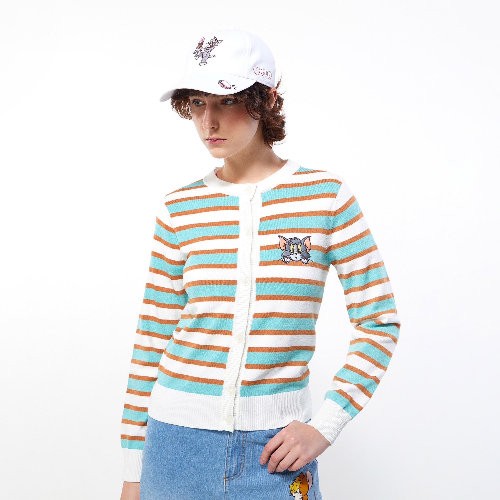 Tom and Jerry Striped Cardigan Multi Color