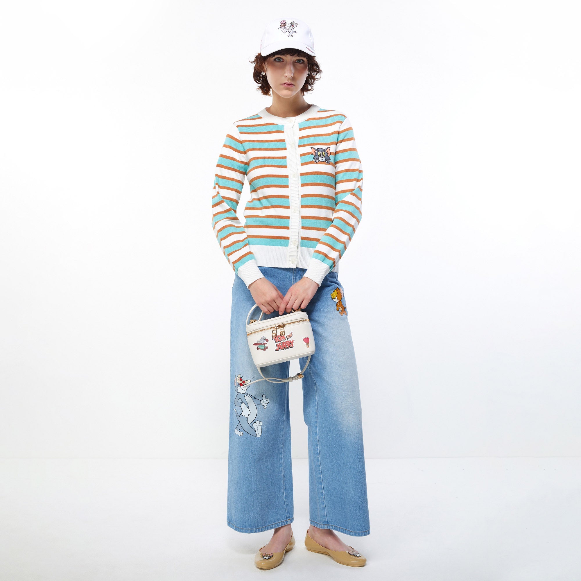 Tom&Jerry Striped Cardigan Multi Color