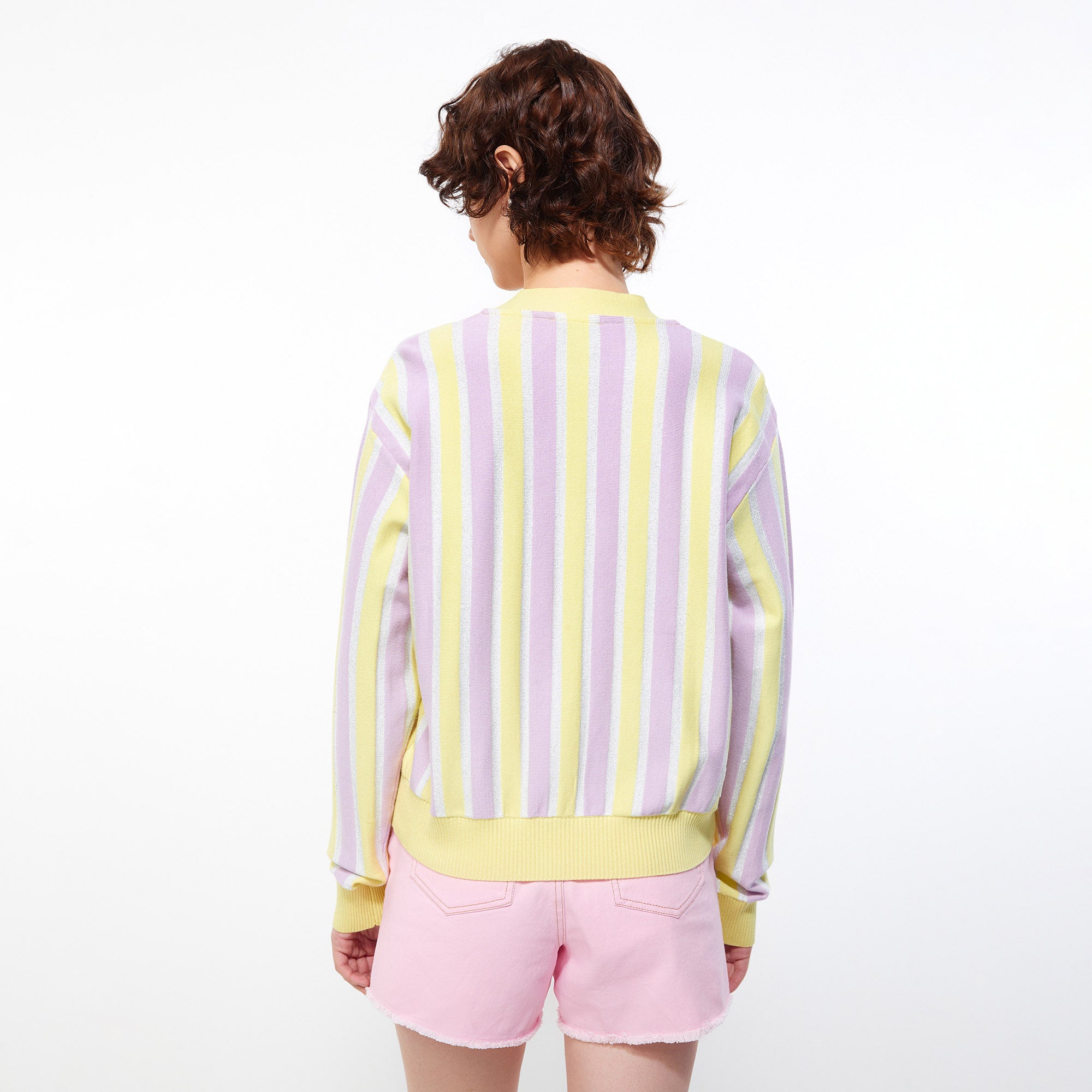 Quirky Tom and Jerry Striped Cardigan Multi Color