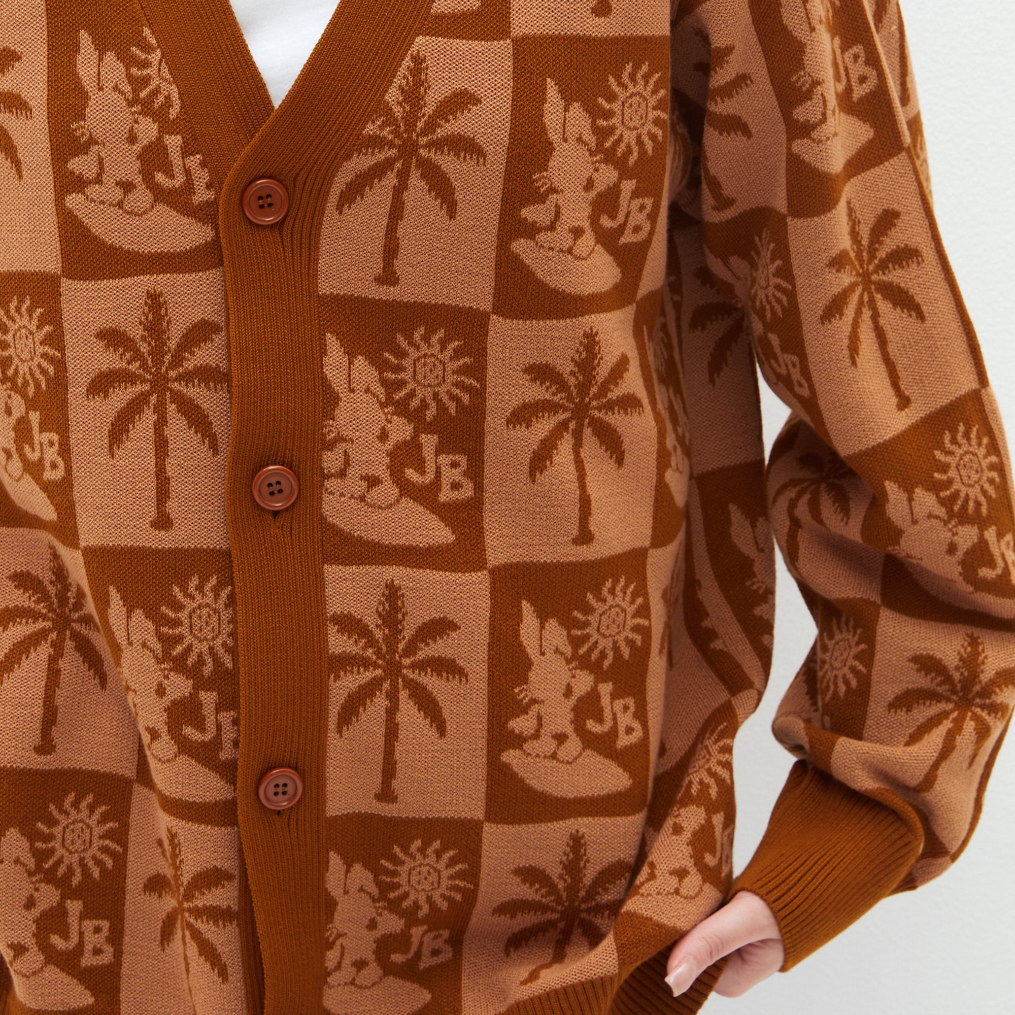 Tropical Surf Bunny Cardigan Brown