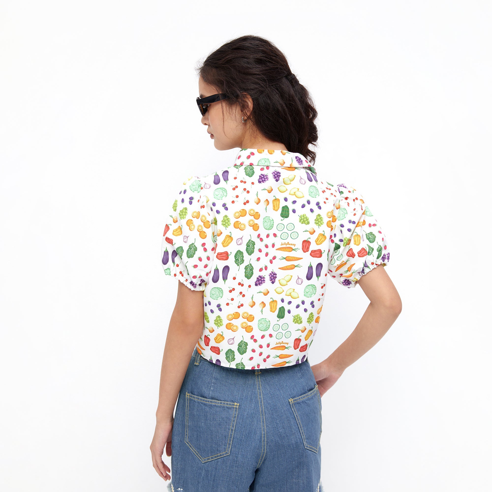 Garden Harvest Tie-Front Shirt Multi Color