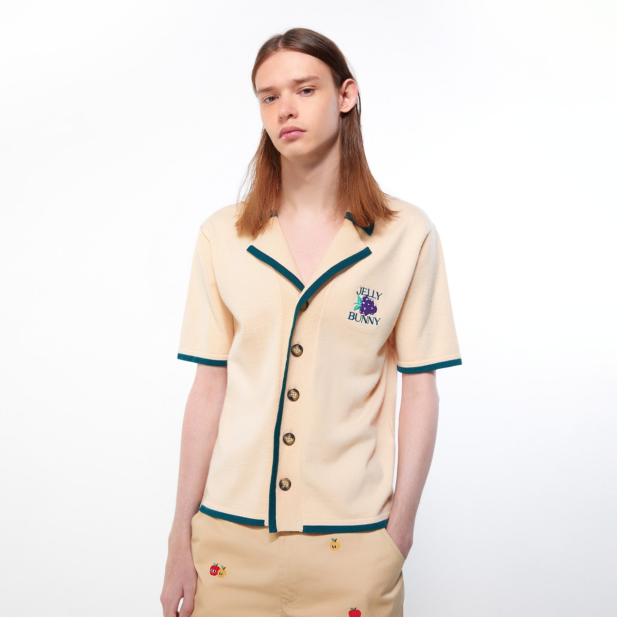 Varsity Spirit Button-Up Shirt Cream