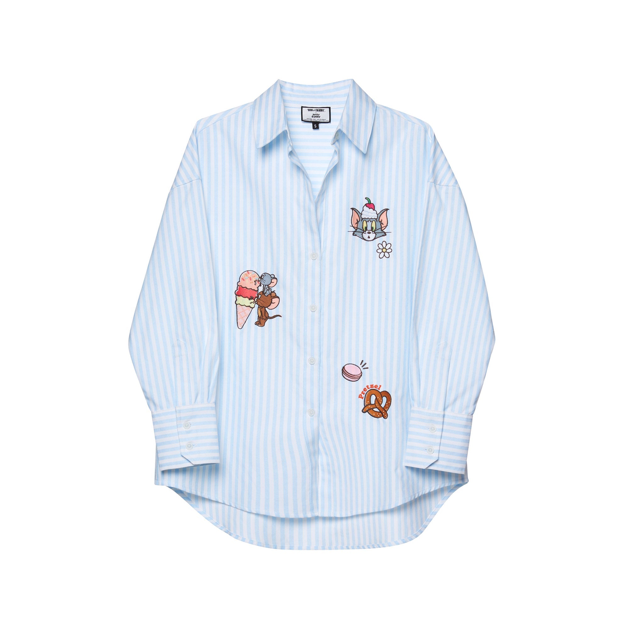 Tom&Jerry Sweet Ice-Cream Striped Oversized Shirt Multi Color