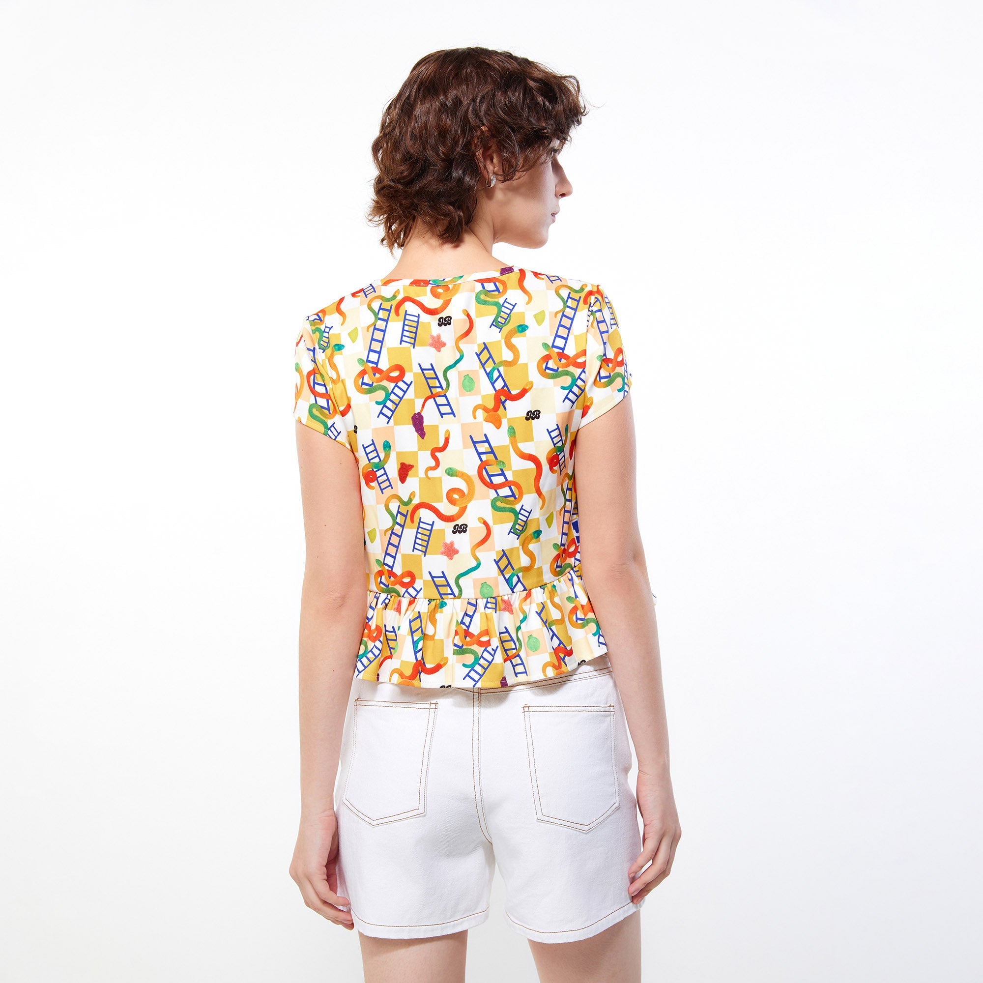 Playful Adventure Peplum Top Multi Color