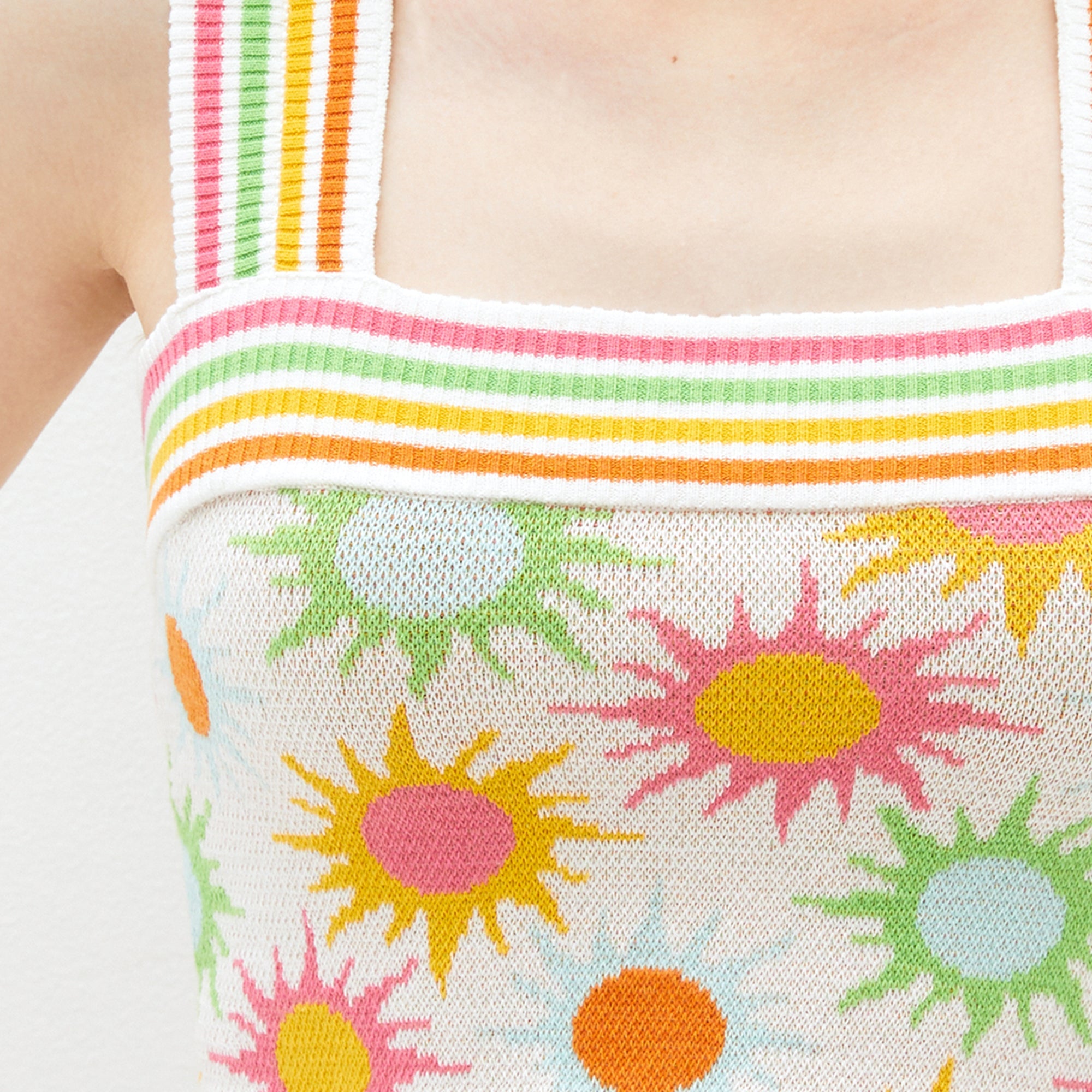 Soleil Cropped Knit Top Multi Color