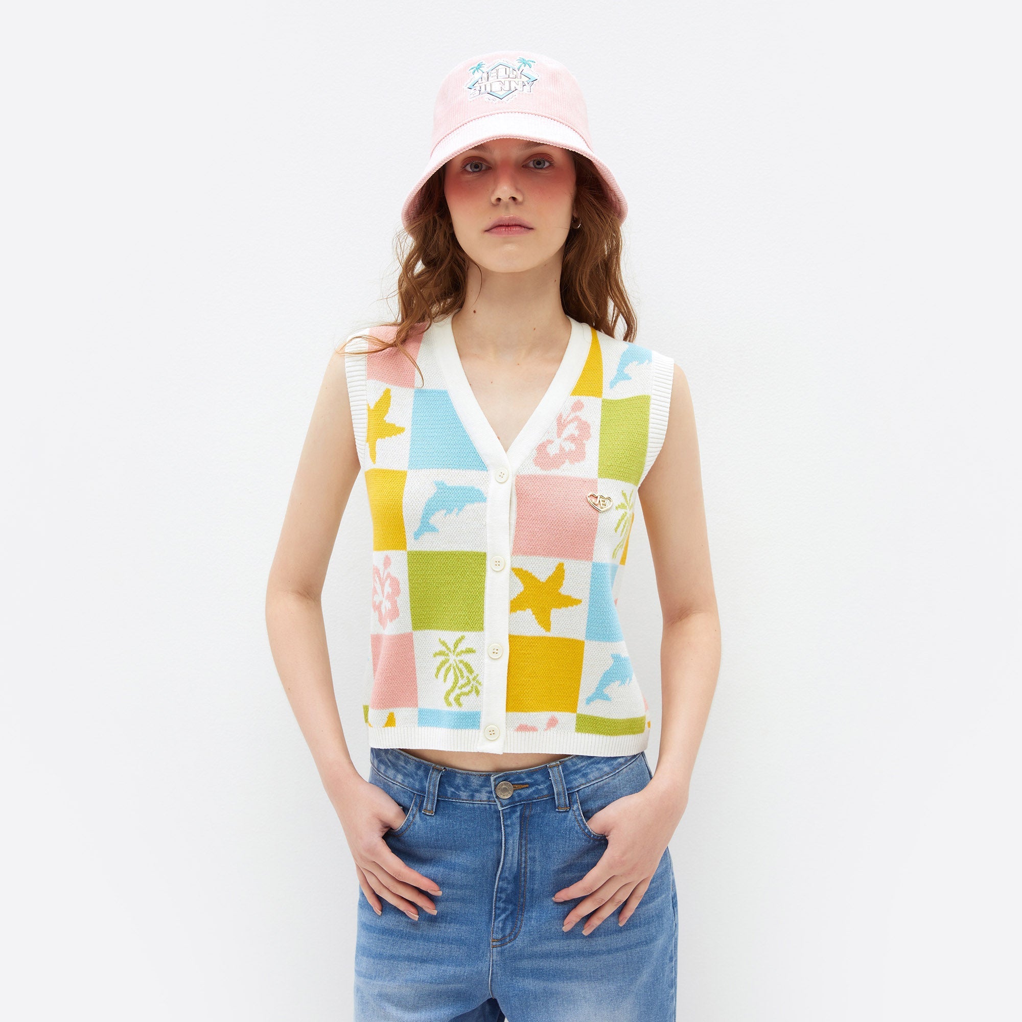 Summer Bliss Knit Vest Multi Color