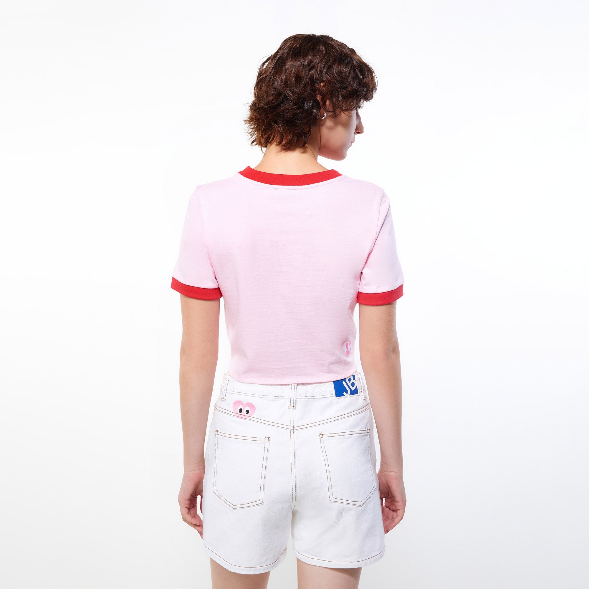 เสื้อยืด ทรงริงเกอร์ แต่งผูก Fresh Strawberry Pink