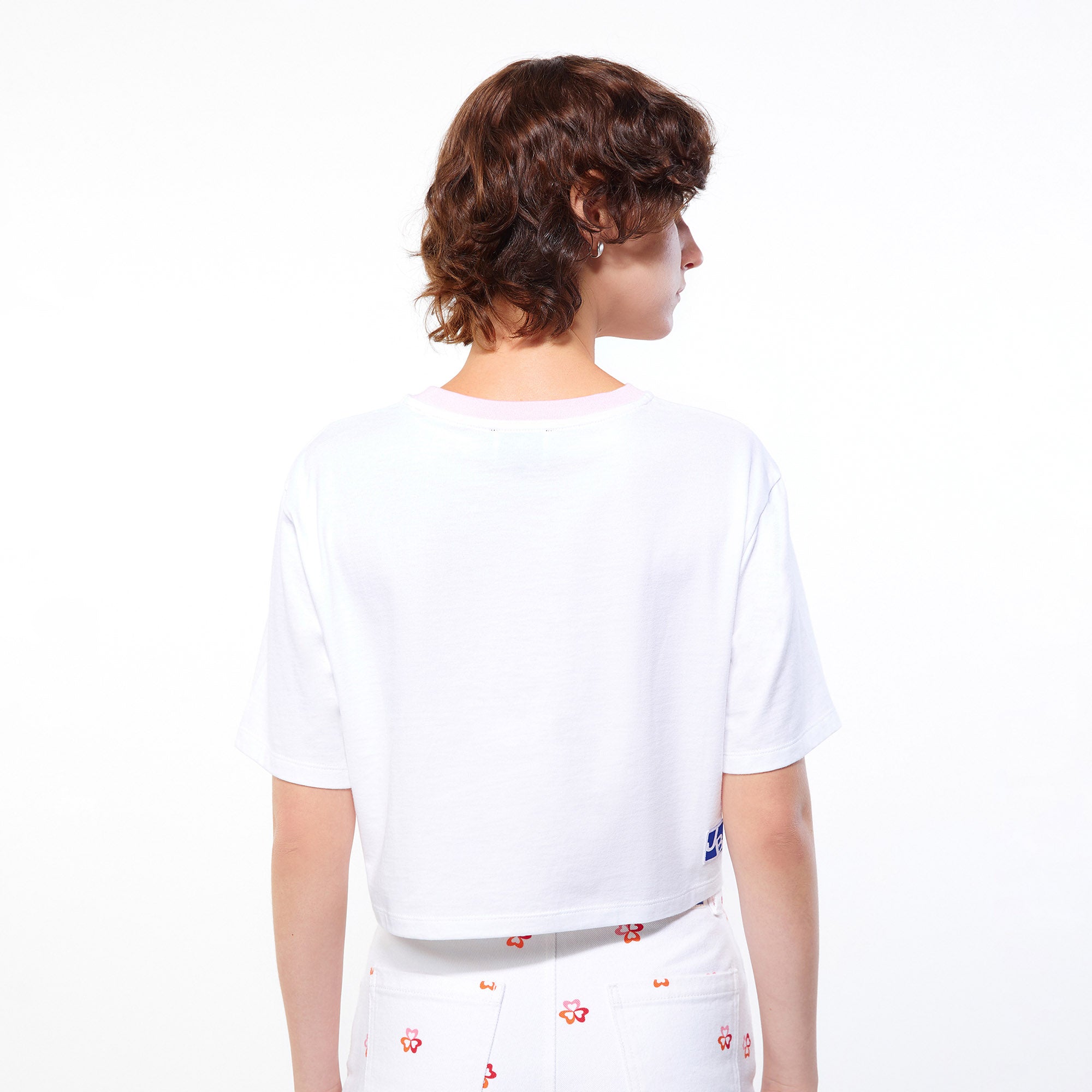 Living Stars Crop Ringer T-Shirt White