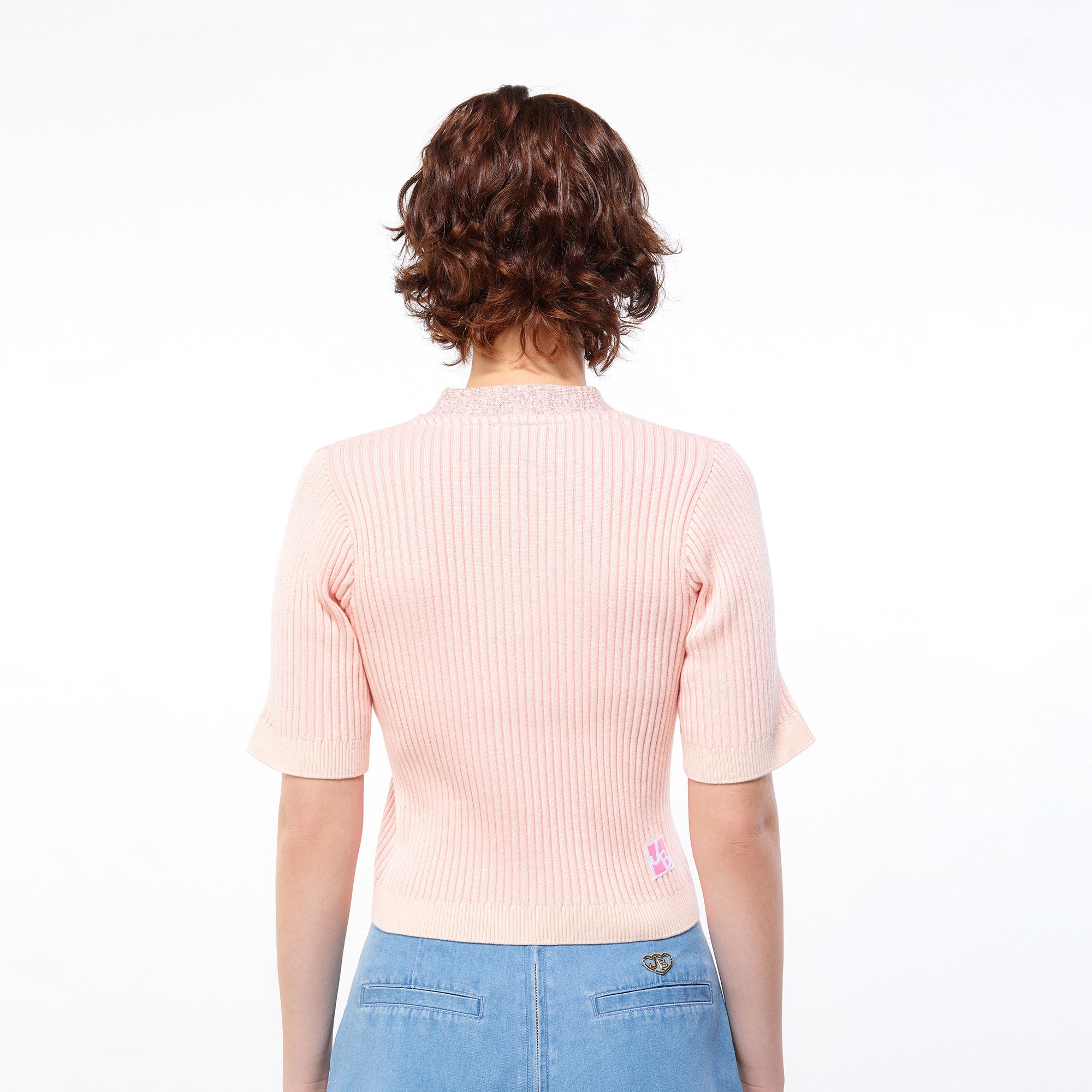 Ribbed Knit Crop Cardigan Orange