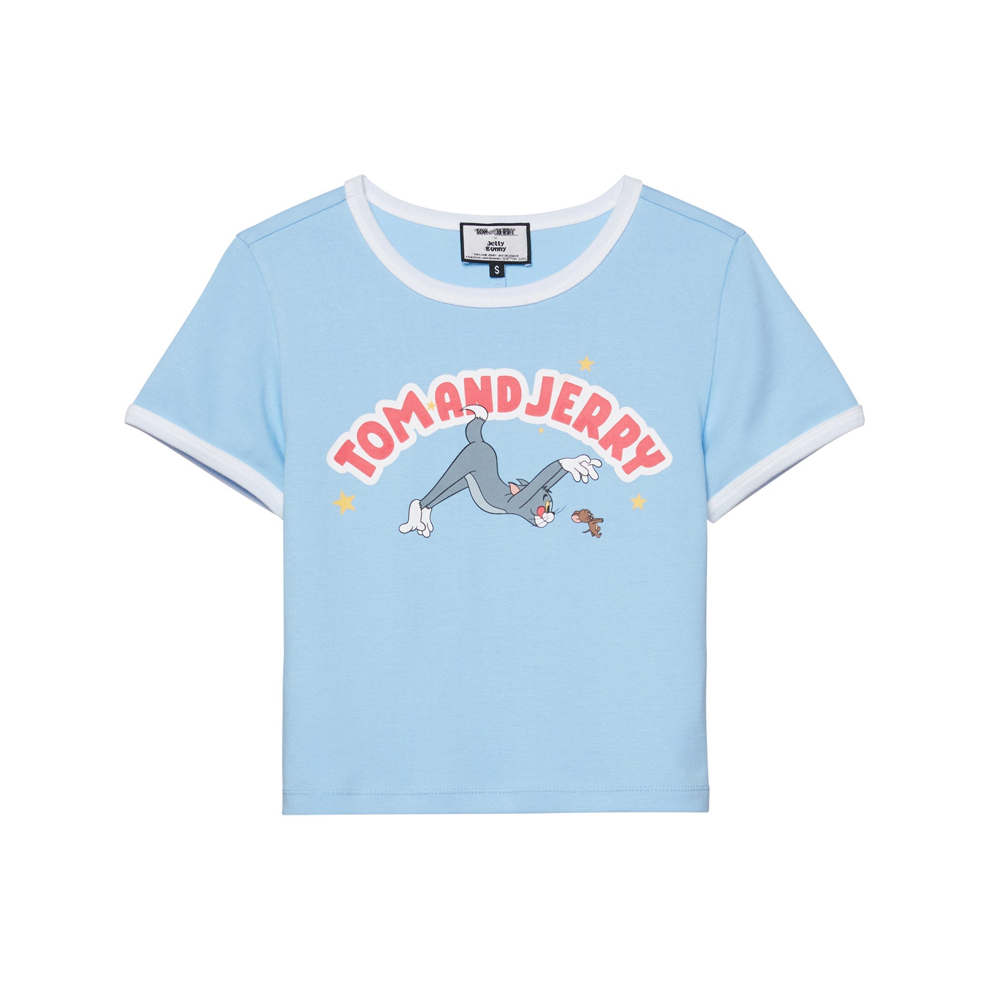 Tom&Jerry Chase Scene Crop Ringer Tee Blue