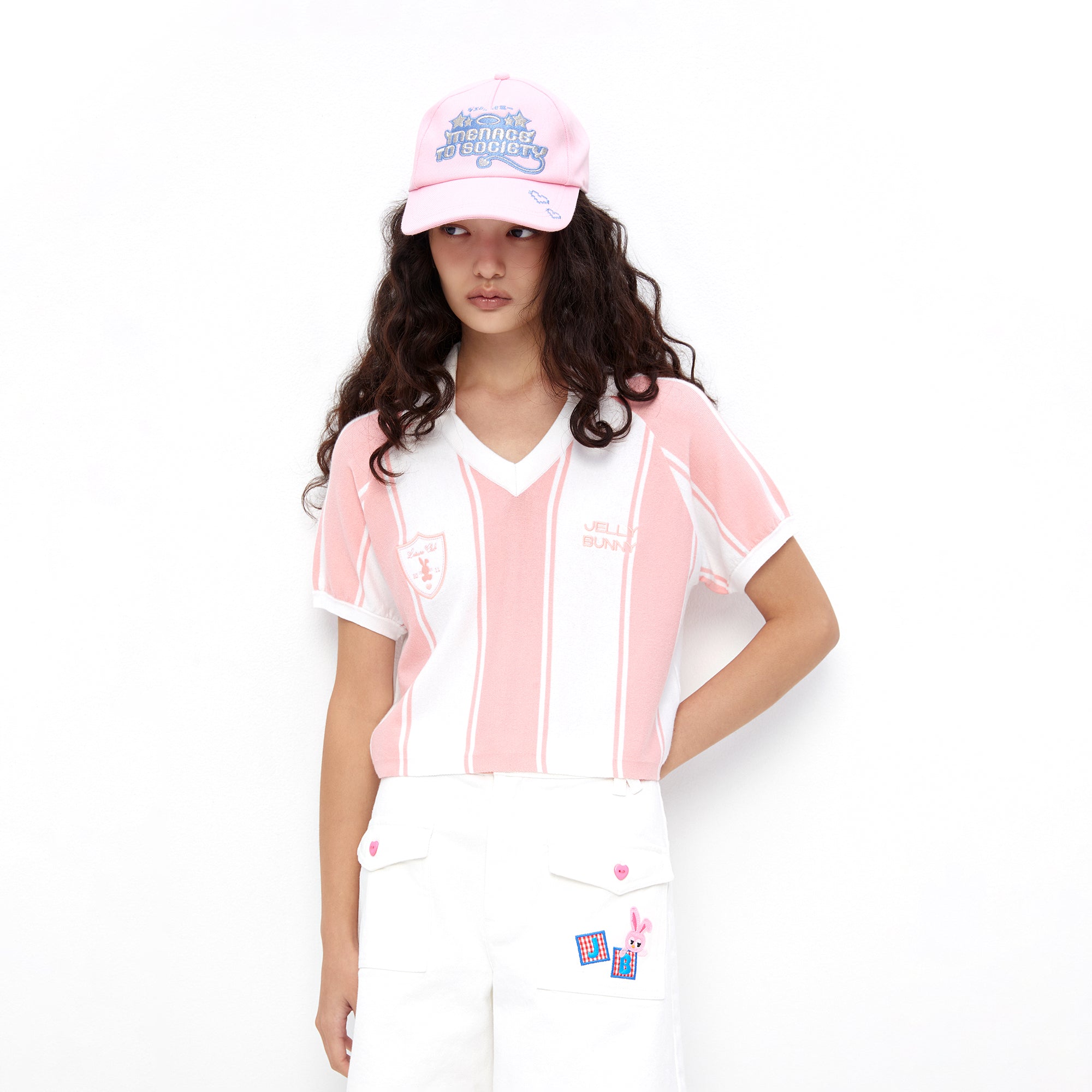 Tennis Club Crop Polo Pink