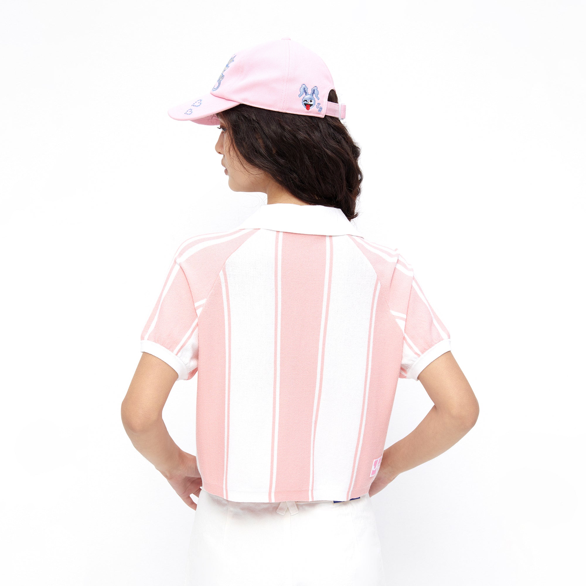 Tennis Club Crop Polo Pink